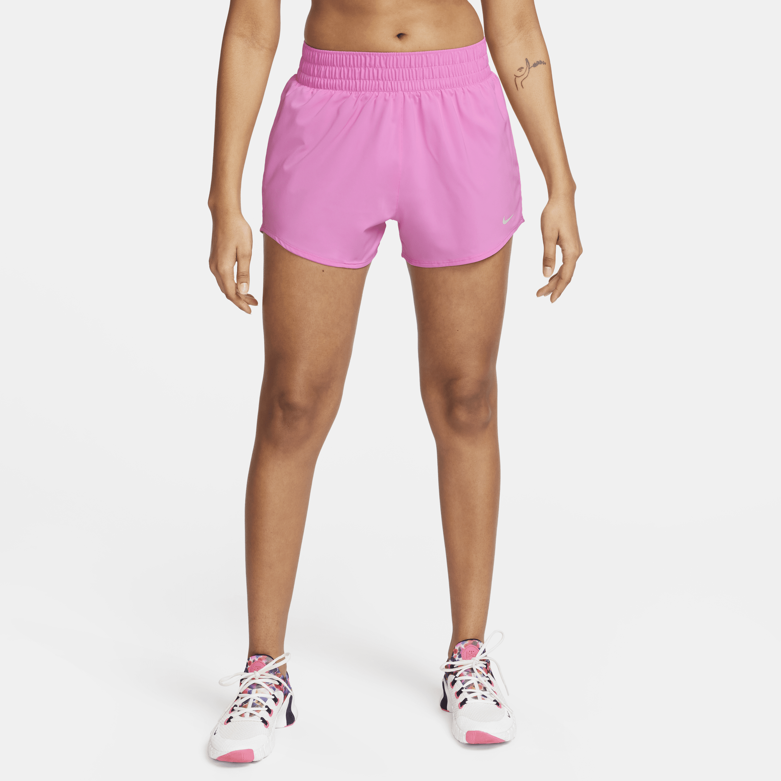 Nike Women's One Dri-fit High-waisted 3" Brief-lined Shorts In Red