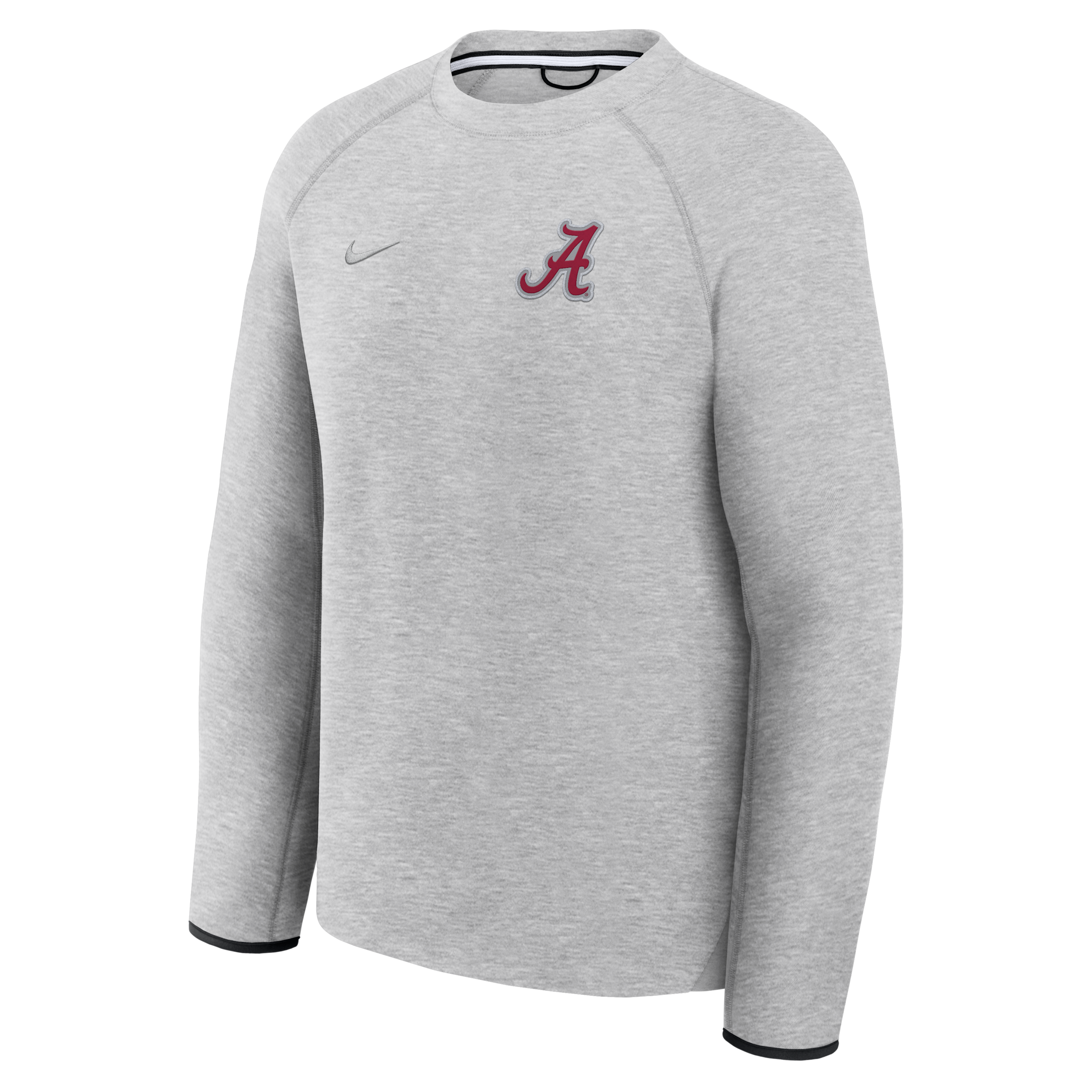 Nike Men's Alabama Crimson Tide Dark Grey Heather Tech Fleece Crewneck Sweatshirt, XL, Gray