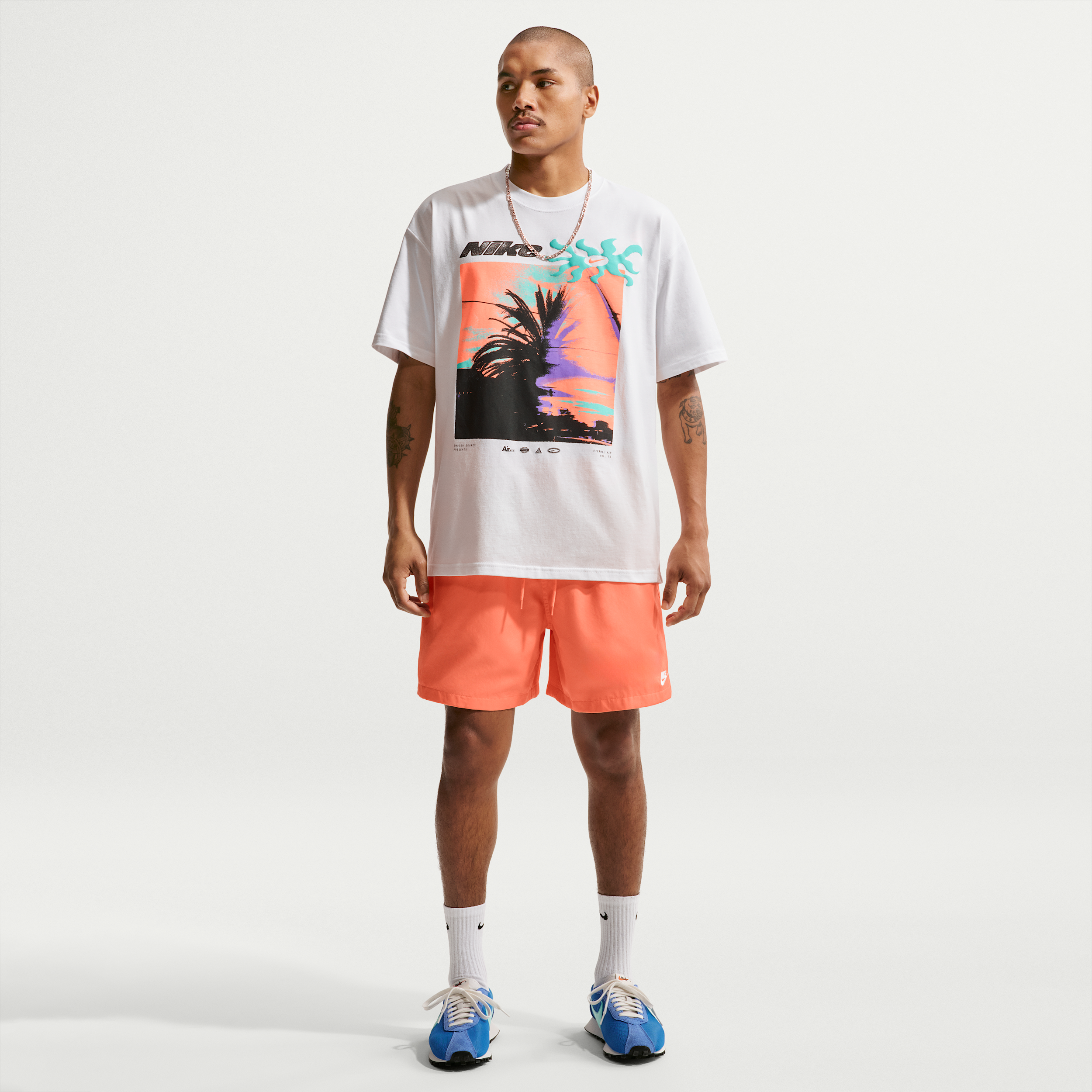 Nike Men's Club Woven Flow Shorts in Orange | FN3307-835