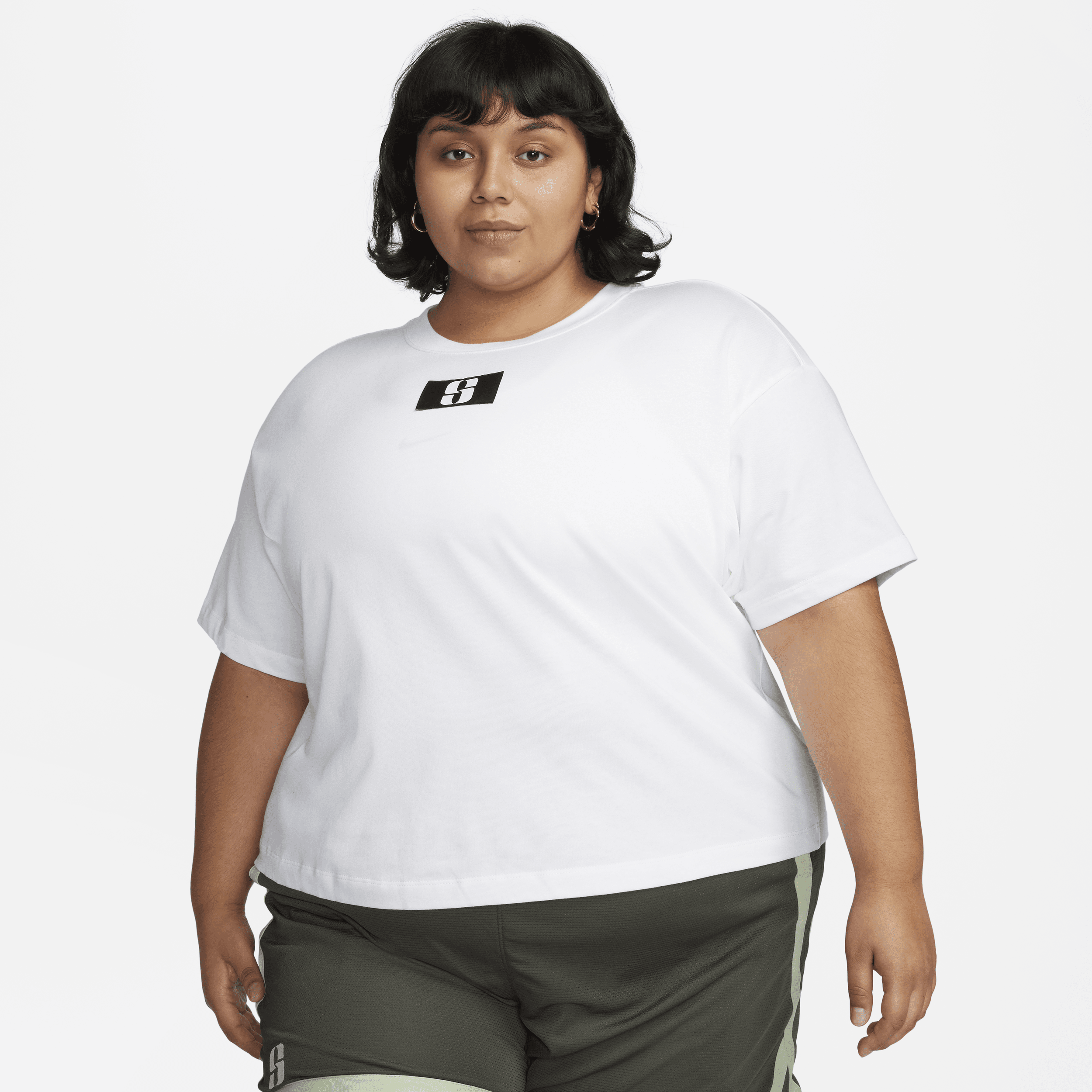 Nike Women's Sabrina Boxy Basketball Tee (plus Size) In White