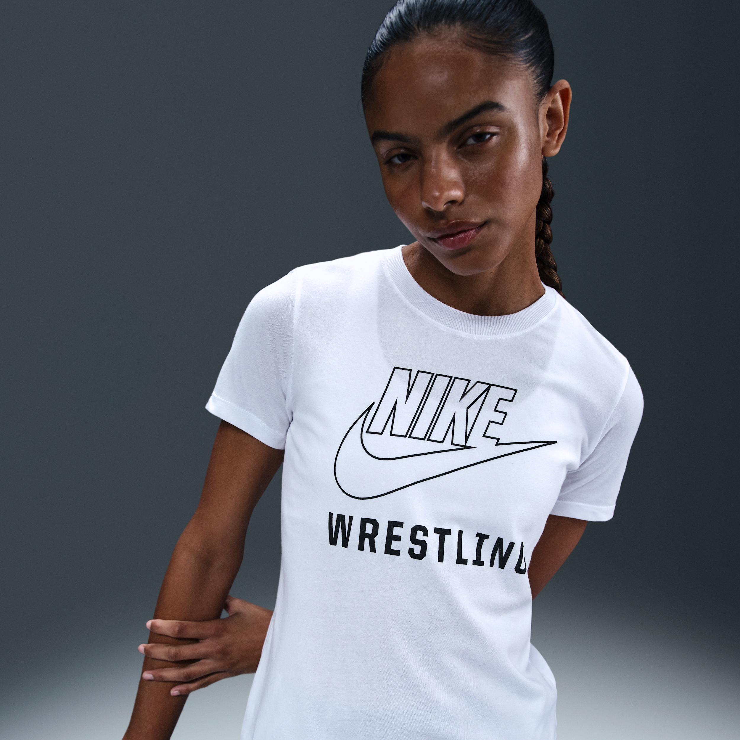 Nike Women's Swoosh Wrestling T-shirt In White