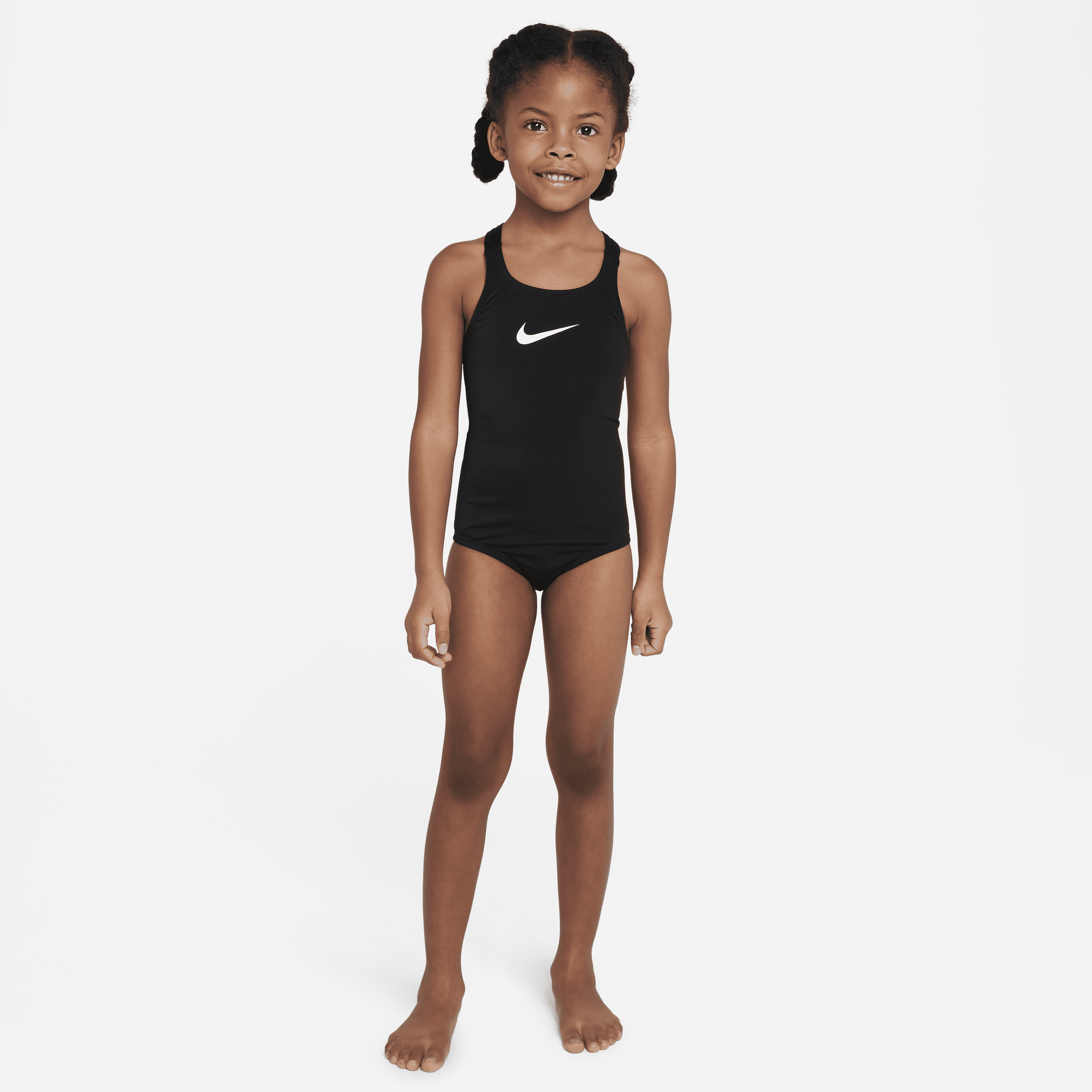 Nike Swim Essential Little Kids' (girls') Racerback 1-piece Swimsuit In Black