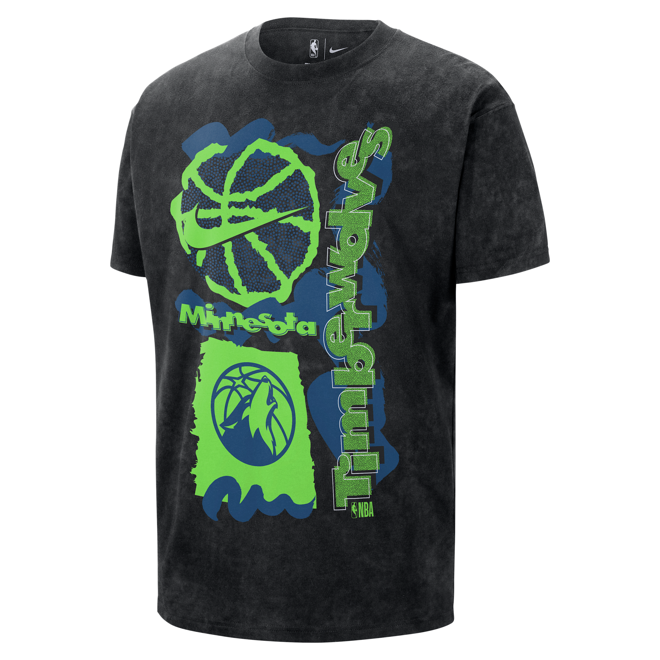 Nike Minnesota Timberwolves Courtside Men's Nba Max90 T-shirt In Black