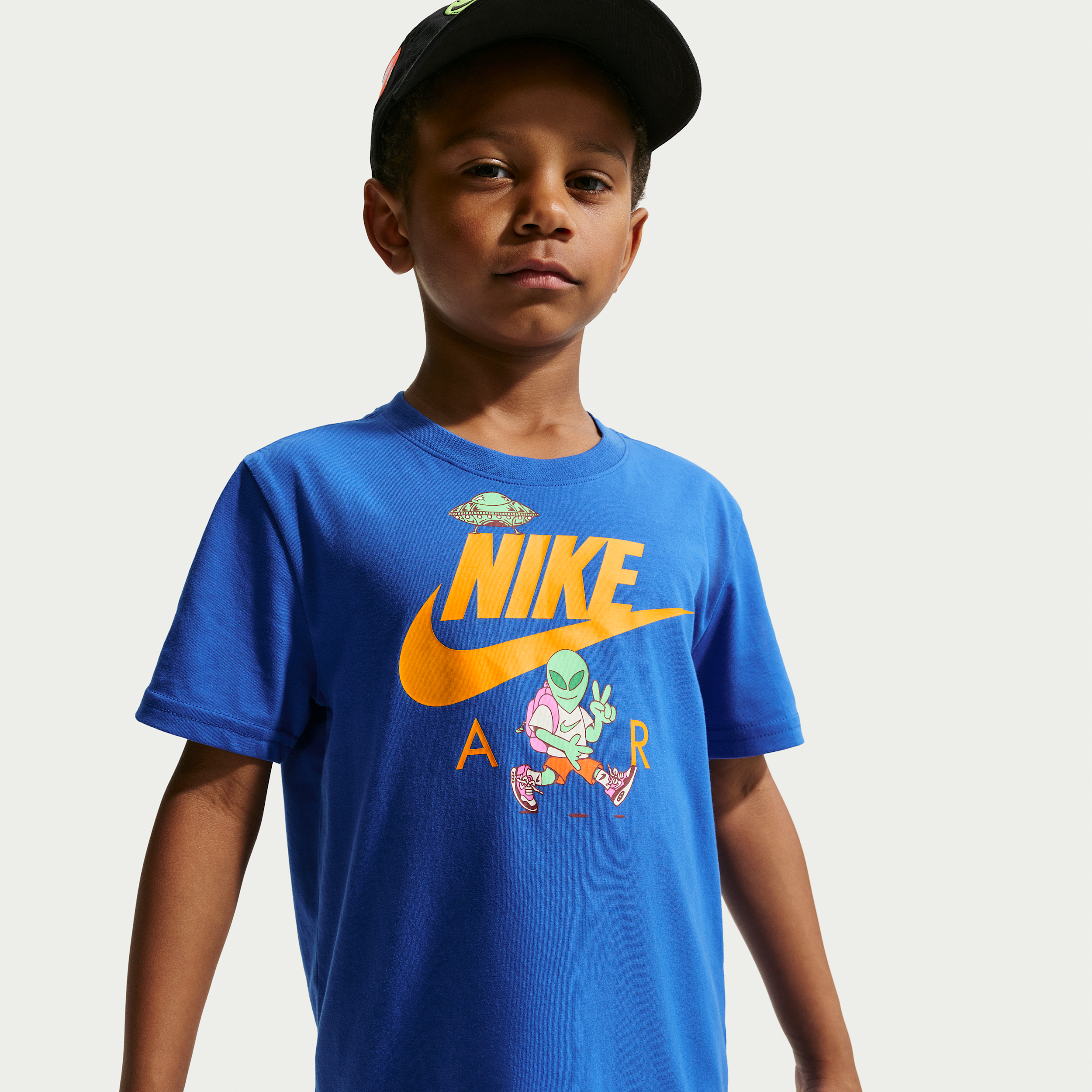 Nike Little Boys Crew Neck Short Sleeve Regular Fit Graphic T-Shirt, 7, Blue