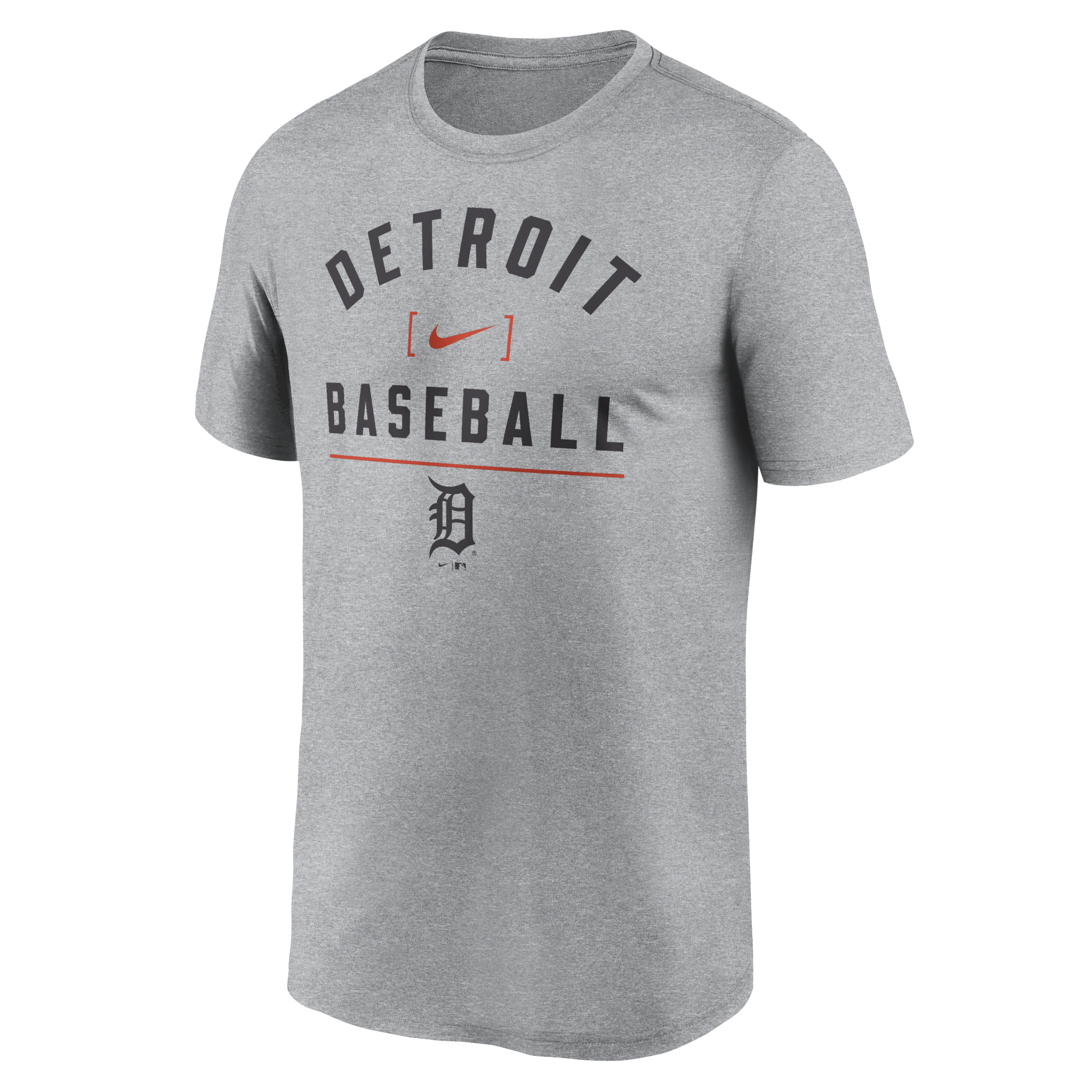 Nike Detroit Tigers Arch Baseball Stack  Men's Dri-fit Mlb T-shirt In Gray