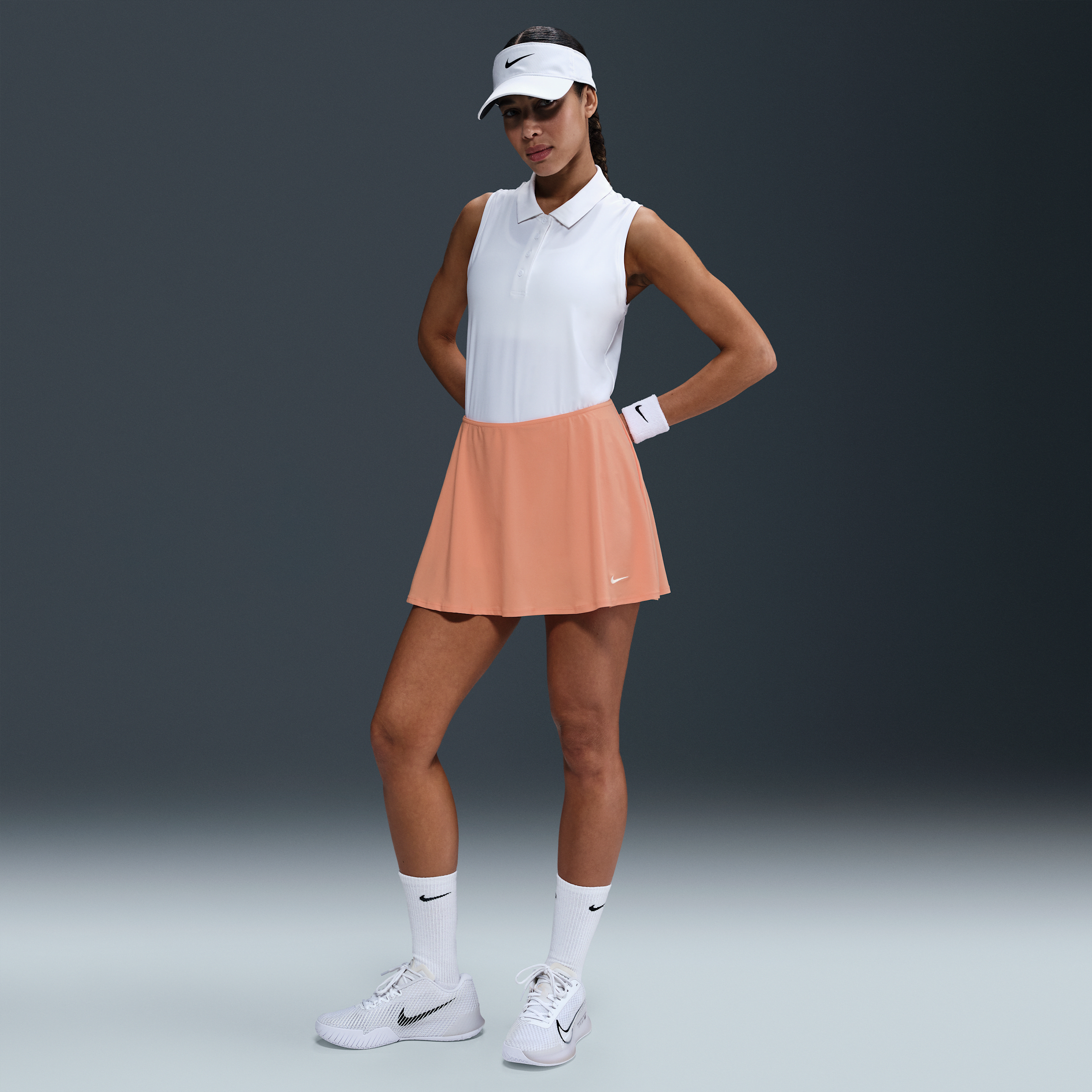 Nike Women's Victory Dri-fit Short Flouncy Tennis Skirt In Orange