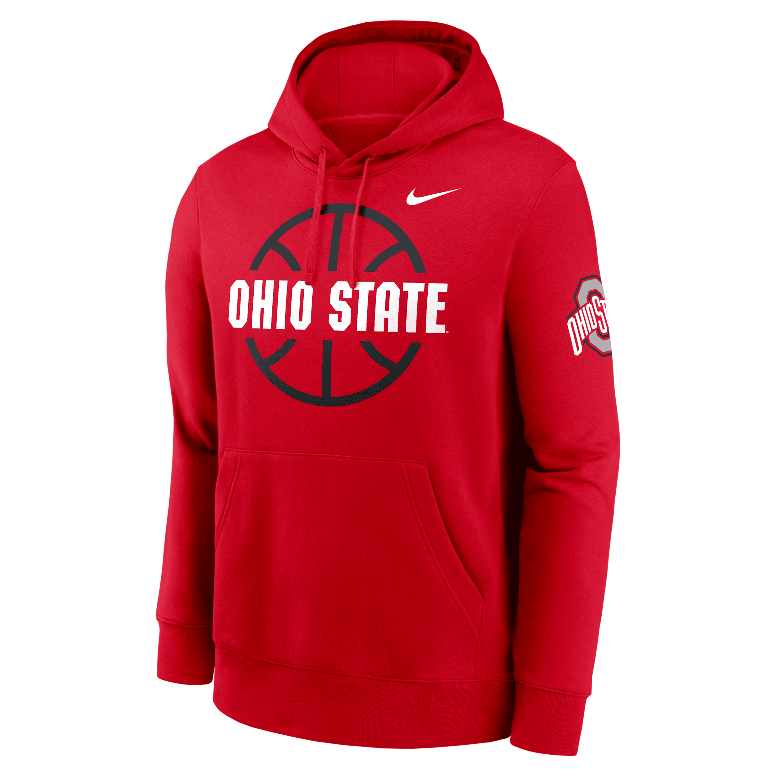 Nike Ohio State Buckeyes Club Basketball Icon  Men's College Pullover Hoodie In Red