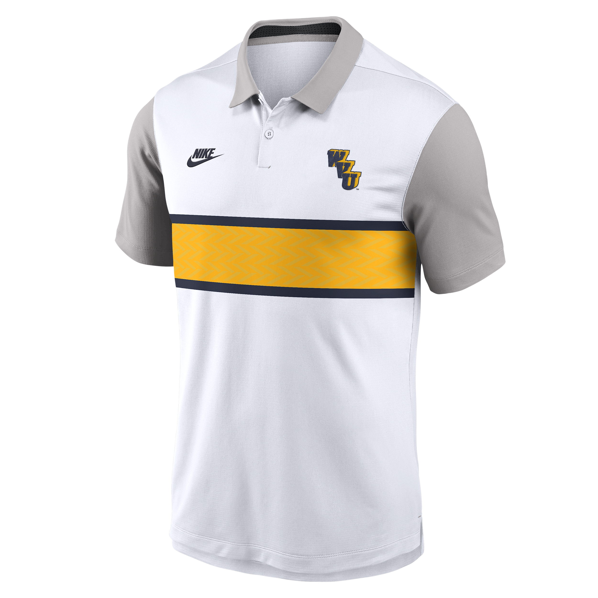 Nike Men's White/Gray West Virginia Mountaineers Athletic Prep Legacy Logo Vapor Performance Polo Shirt - White, Gray
