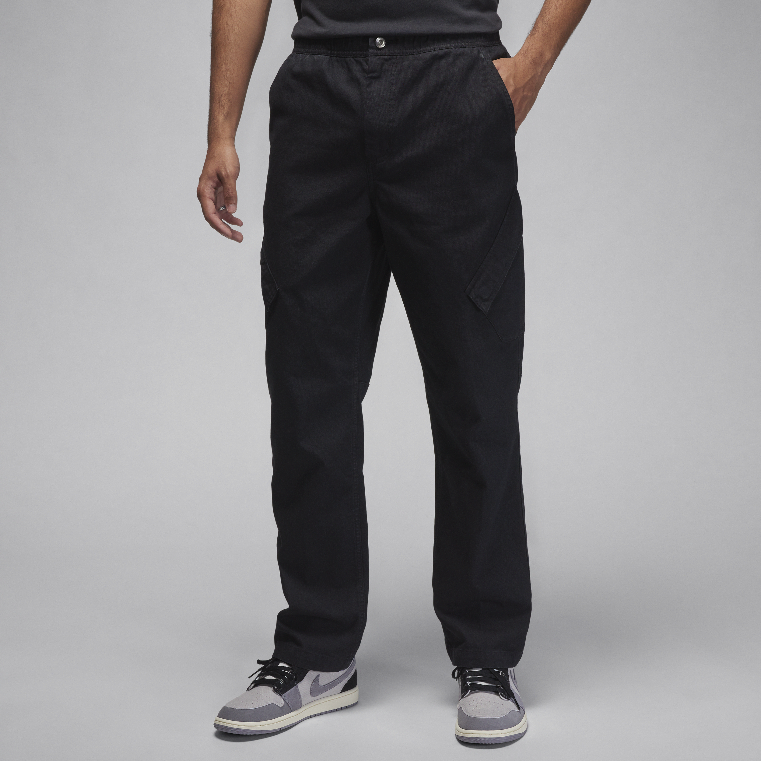 Shop Jordan Men's  Essentials Chicago Washed Pants In Black