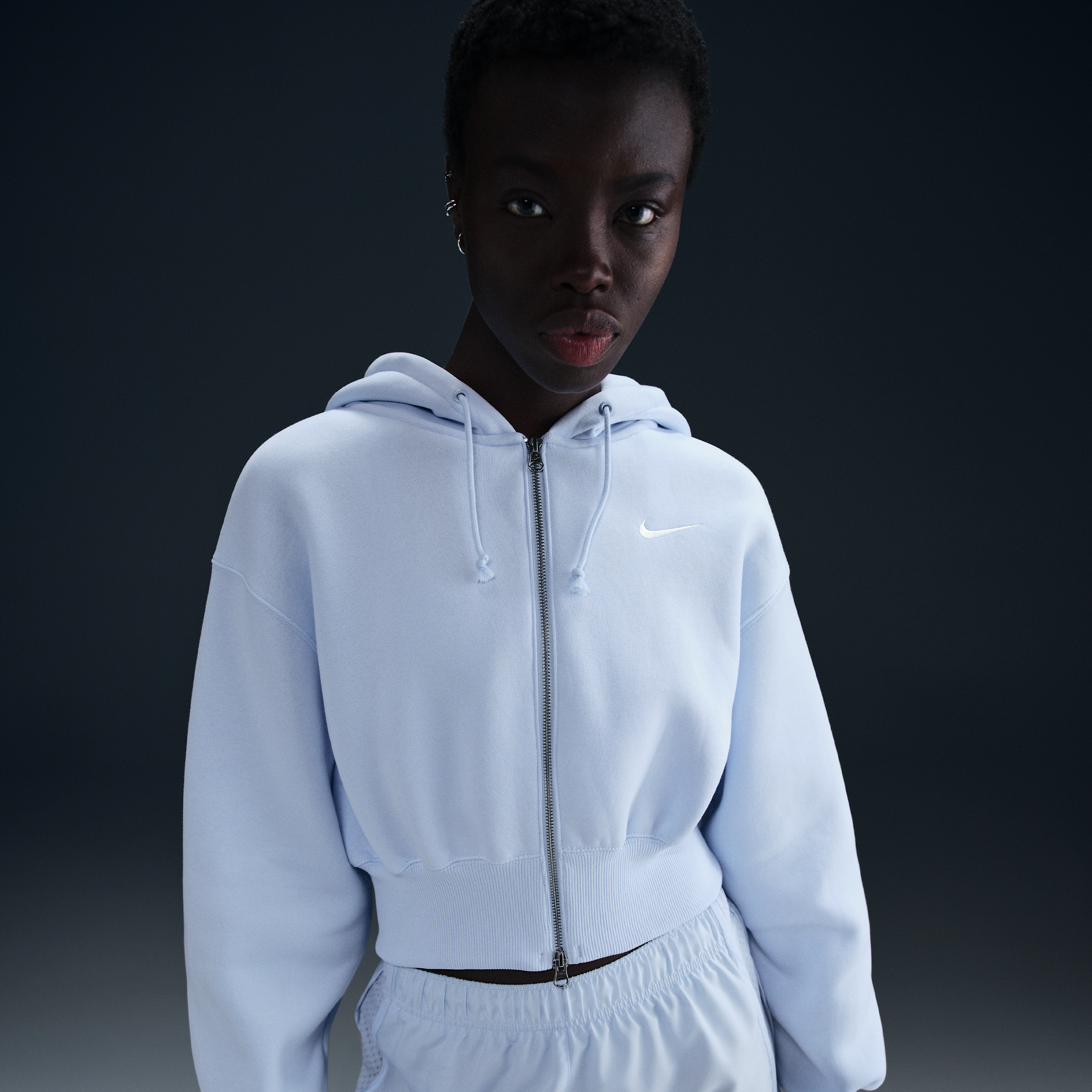Nike Women's  Sportswear Phoenix Fleece Loose Cropped Full-zip Hoodie