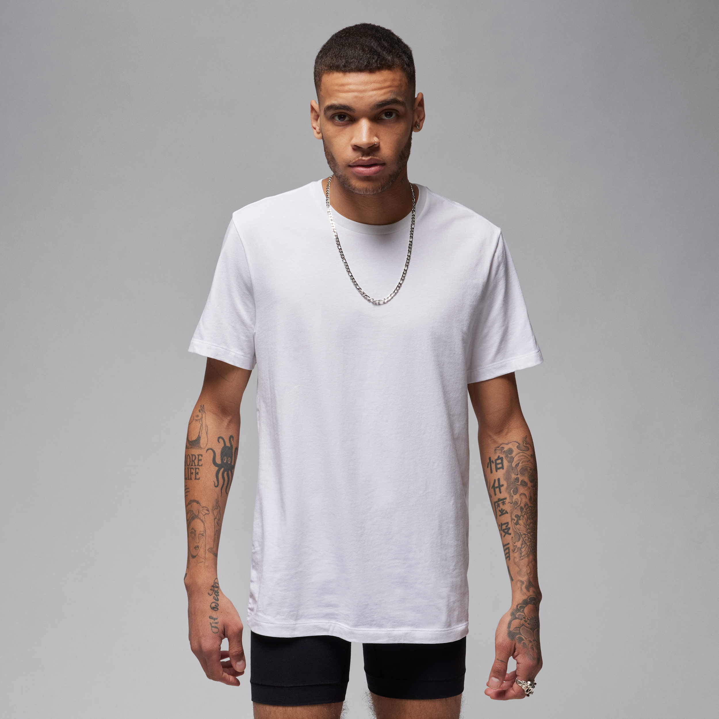 Jordan Men's 2-Pack Flight Base Stretch Cotton Crewneck T-Shirts - WHITE
