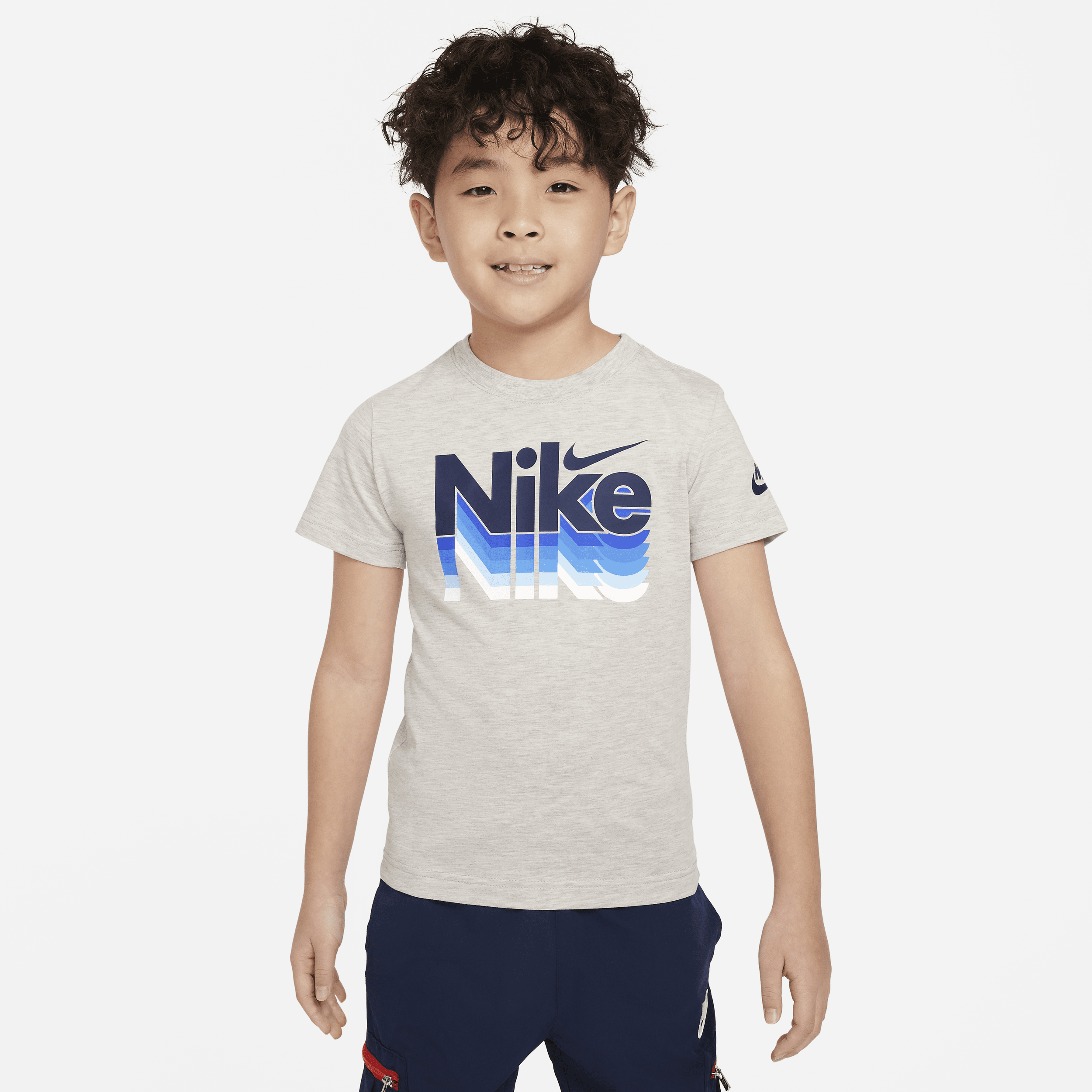 Nike Retro Fader Little Kids' Graphic T-shirt In Grey