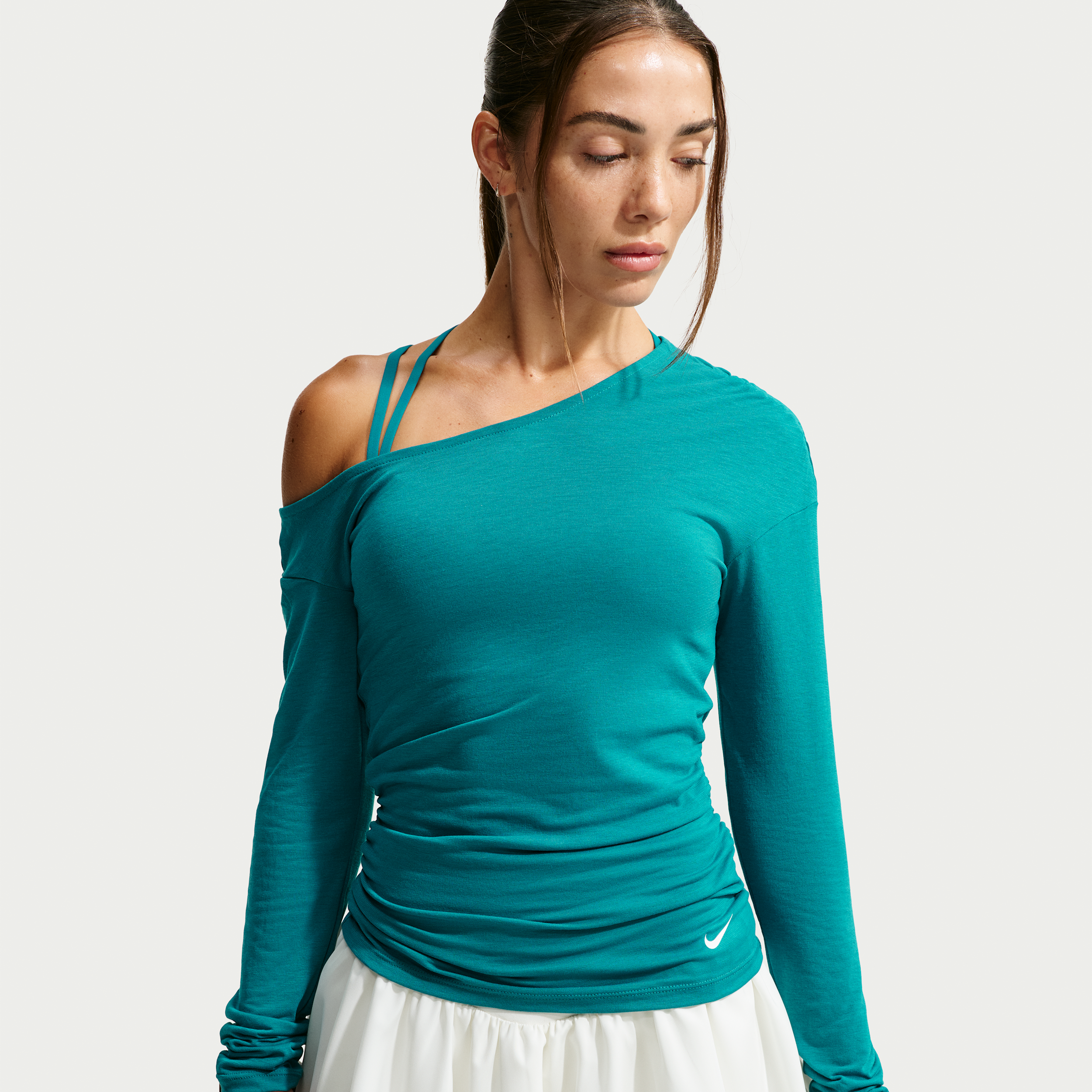 Nike Women's One Relaxed Dri-FIT Long-Sleeve Top in Blue | IU1422-372