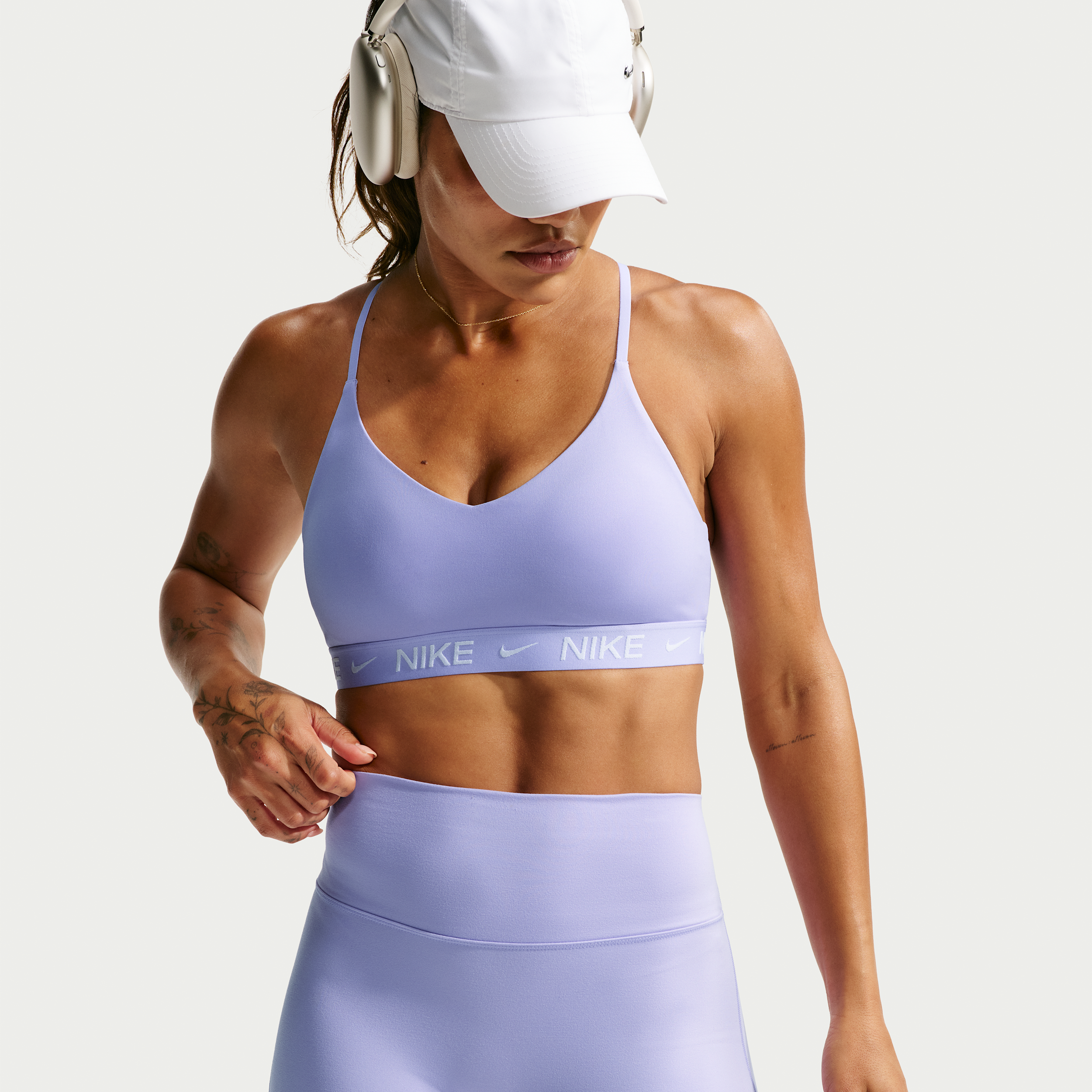 Nike Women's Indy Light Support Padded Adjustable Sports Bra in Purple | FD1062-580