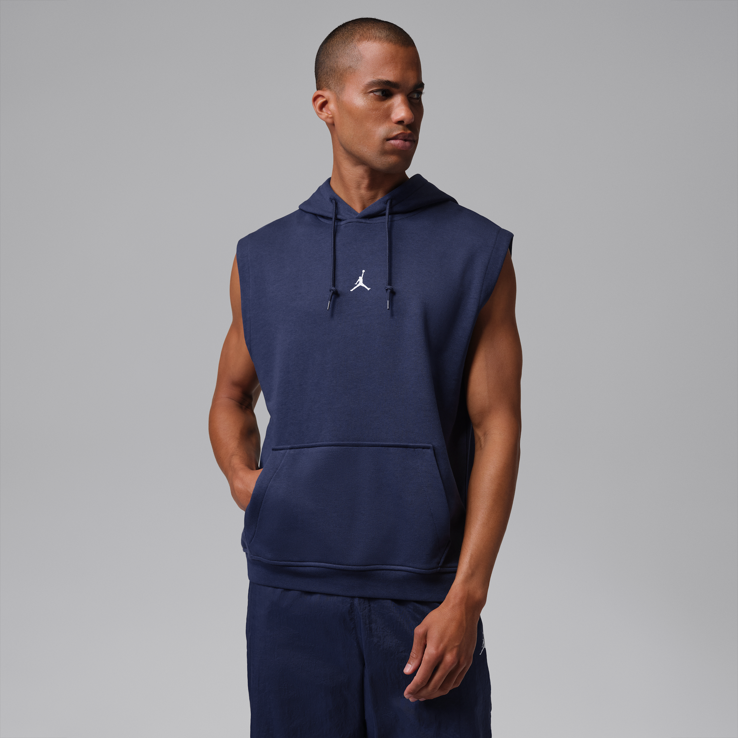 Men's Jordan Sport Crossover Dri-FIT Sleeveless Pullover Hoodie in Blue | IM7762-410