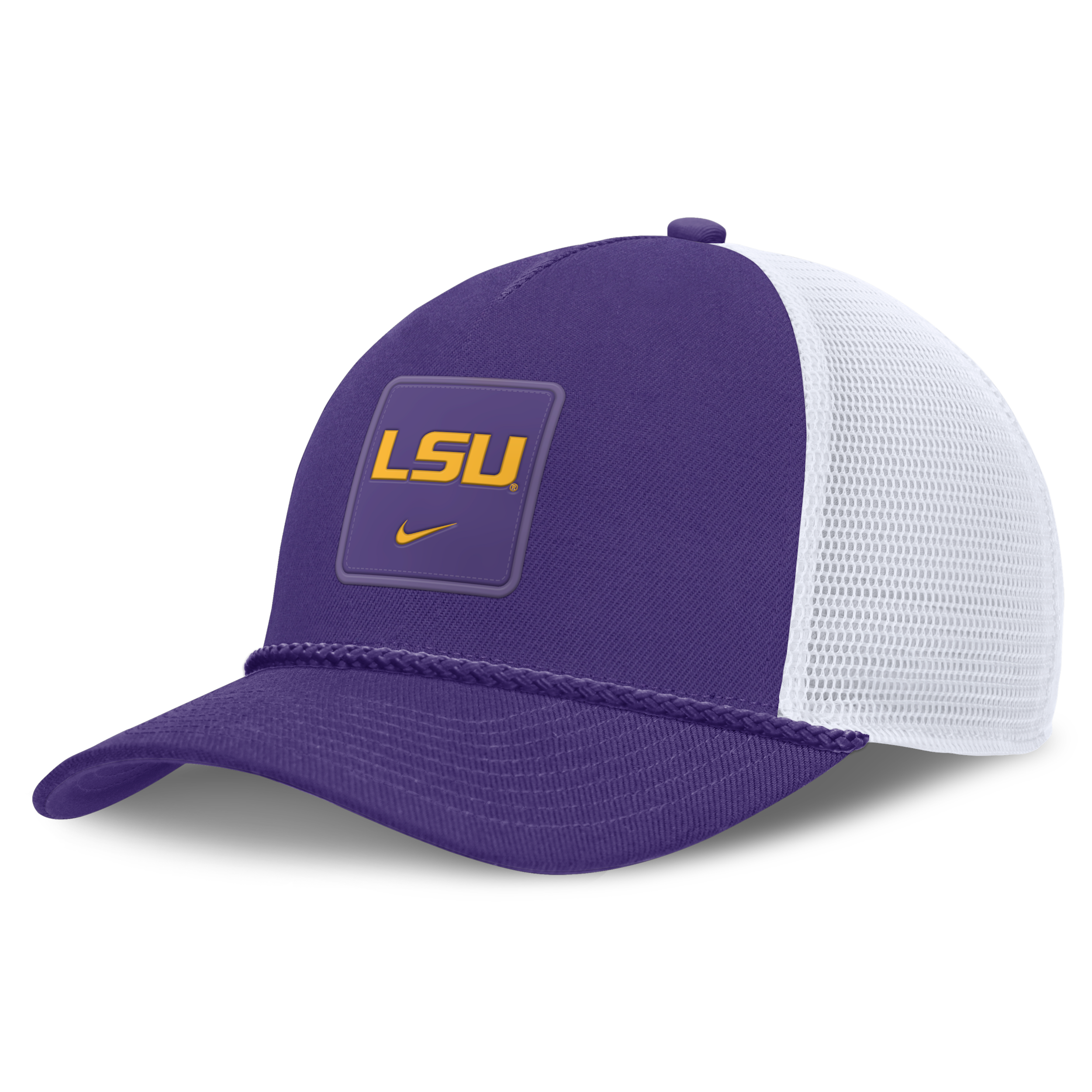 Nike Men's and Women's Purple Lsu Tigers 2026 On-Field Gameday Rope Trucker Adjustable Hat - Purple, White