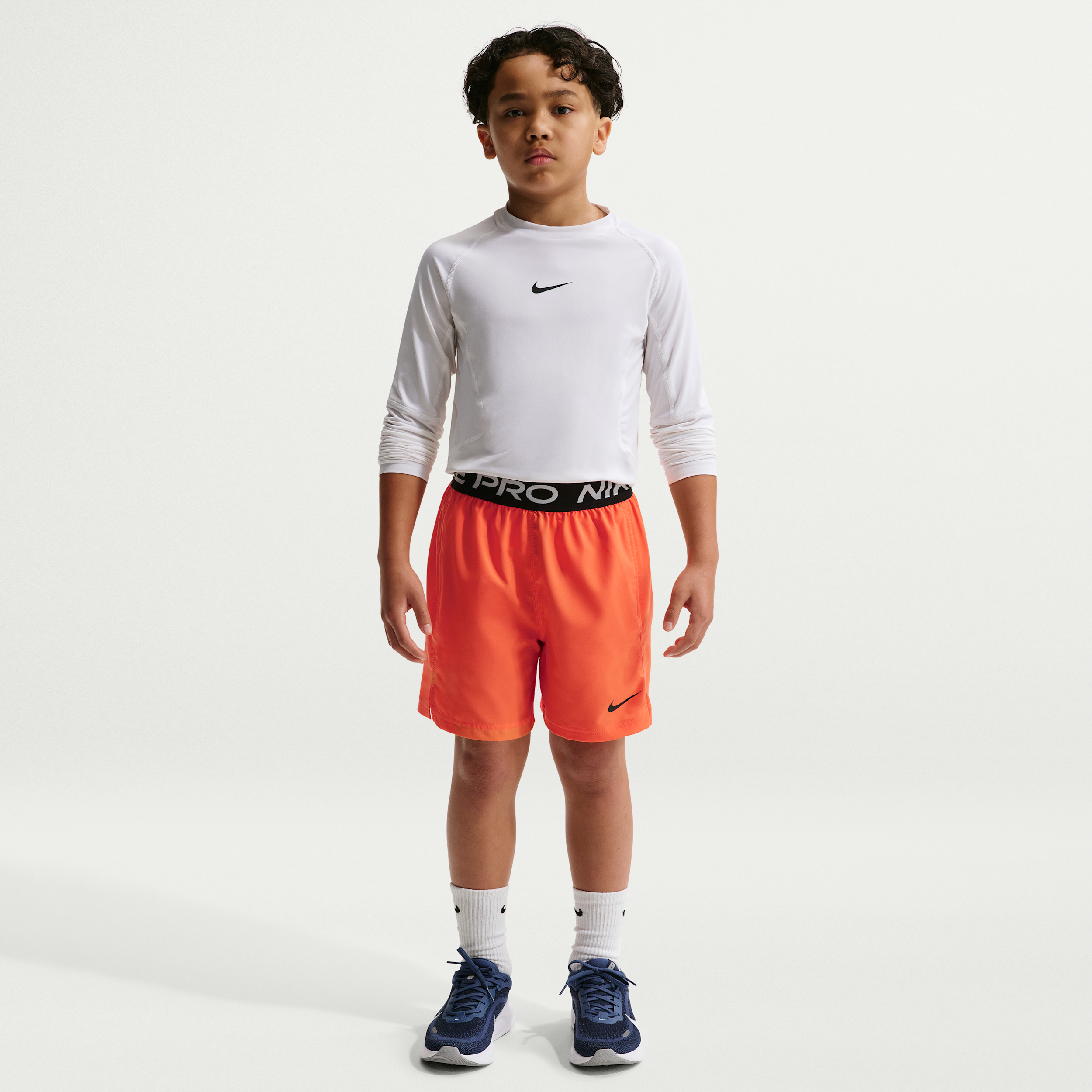 Nike Pro Big Kids' (Boys') Dri-FIT Training Shorts in Orange | IF1724-842
