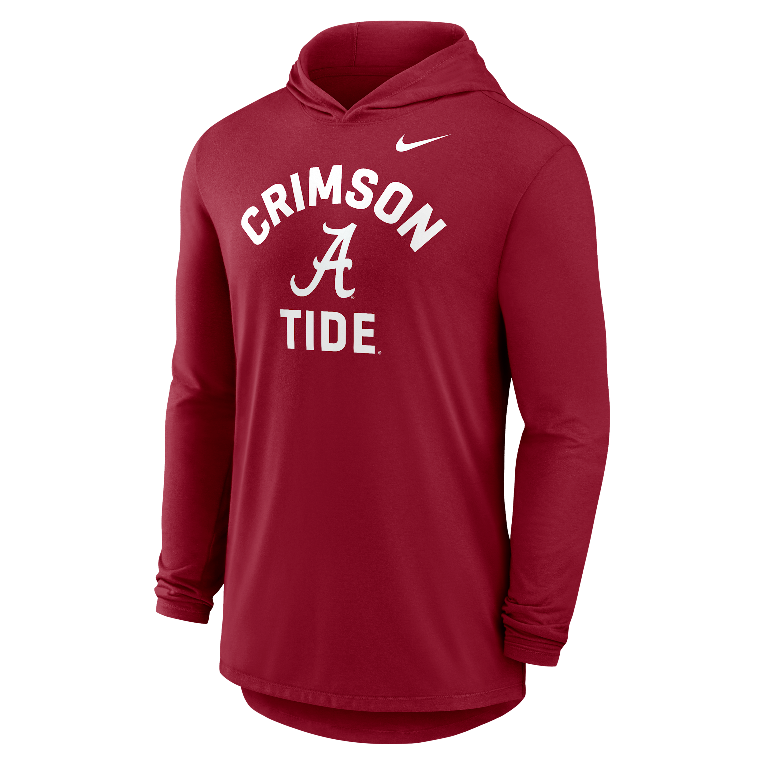 Nike Men's Crimson Alabama Crimson Tide Primetime Arch Tri-Blend Dri-fit Long-Sleeve Hooded T-Shirt - Crimson