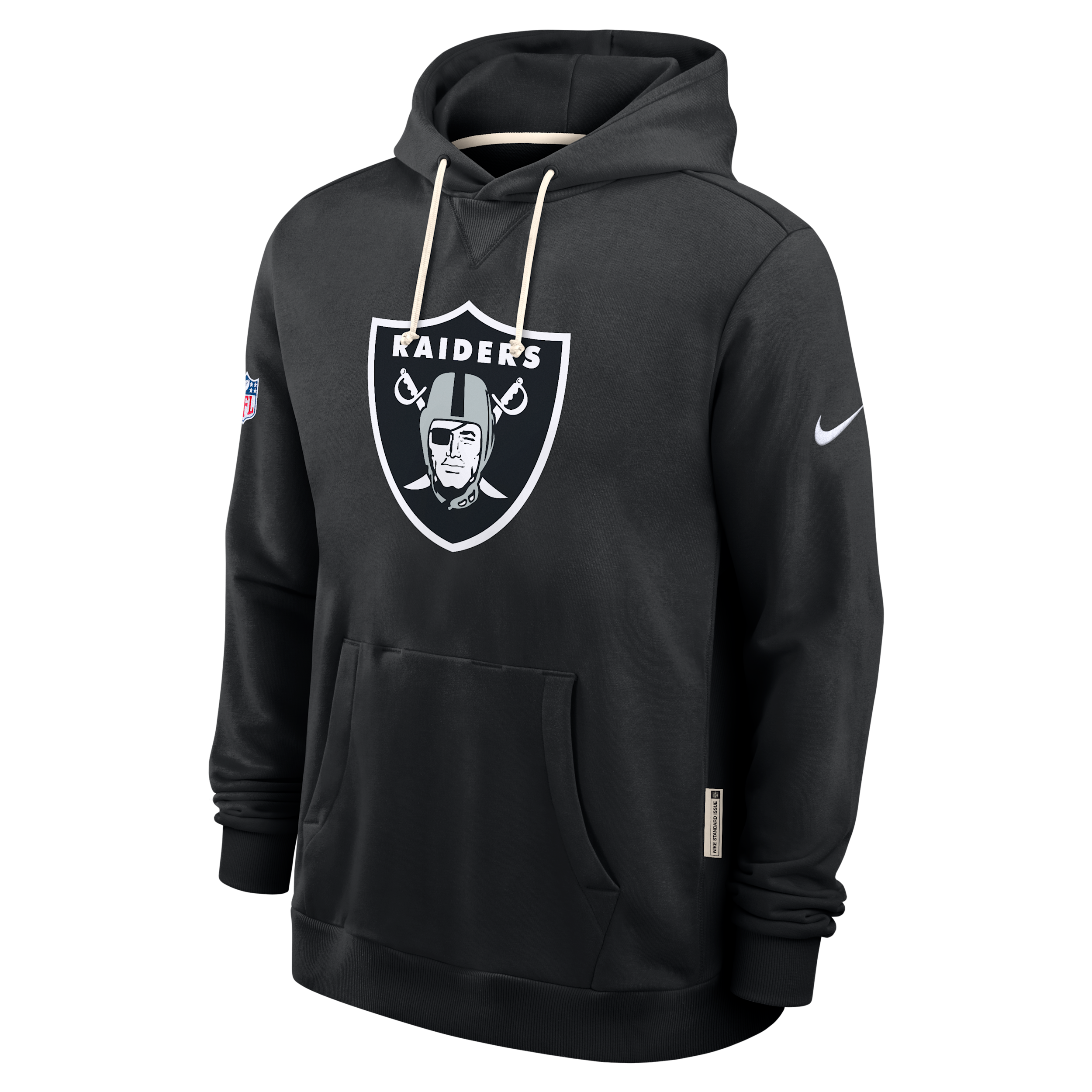 Nike Black Las Vegas Raiders Sideline Standard Issue Initial Home Dri-fit Hoodie In Black