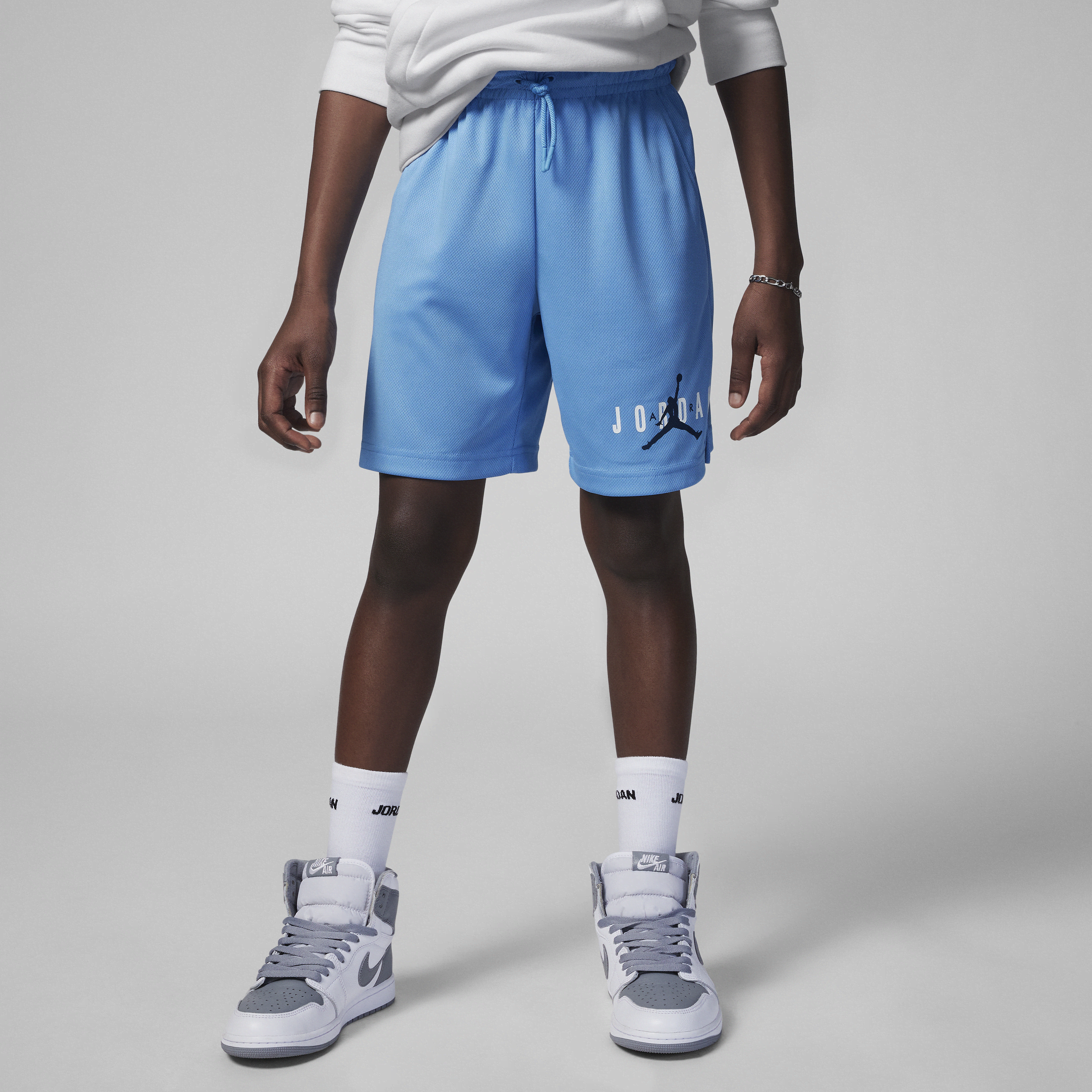 Jordan Essentials Graphic Mesh Shorts Big Kids' Shorts In Blue