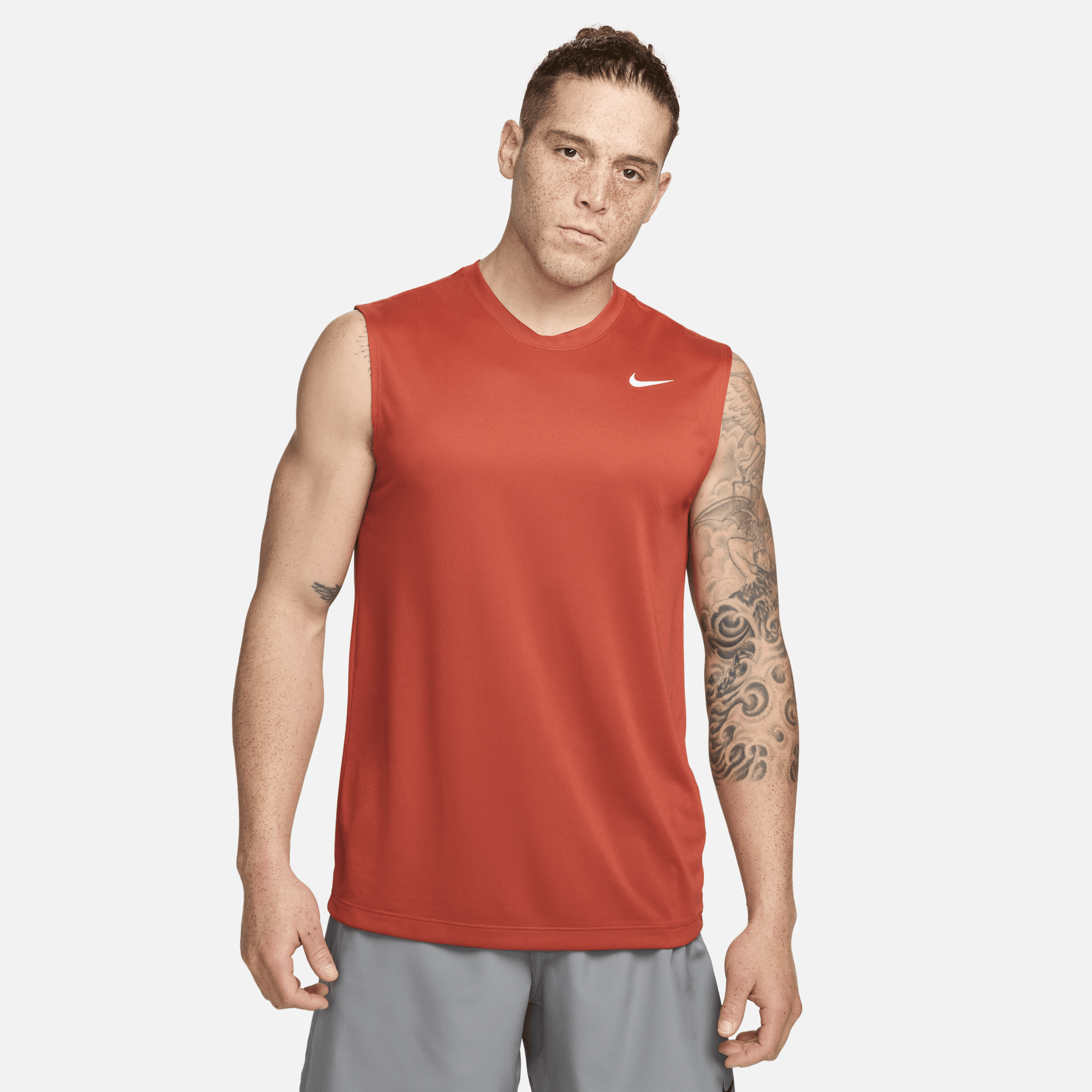 Shop Nike Men's Dri-fit Legend Sleeveless Fitness T-shirt In Red