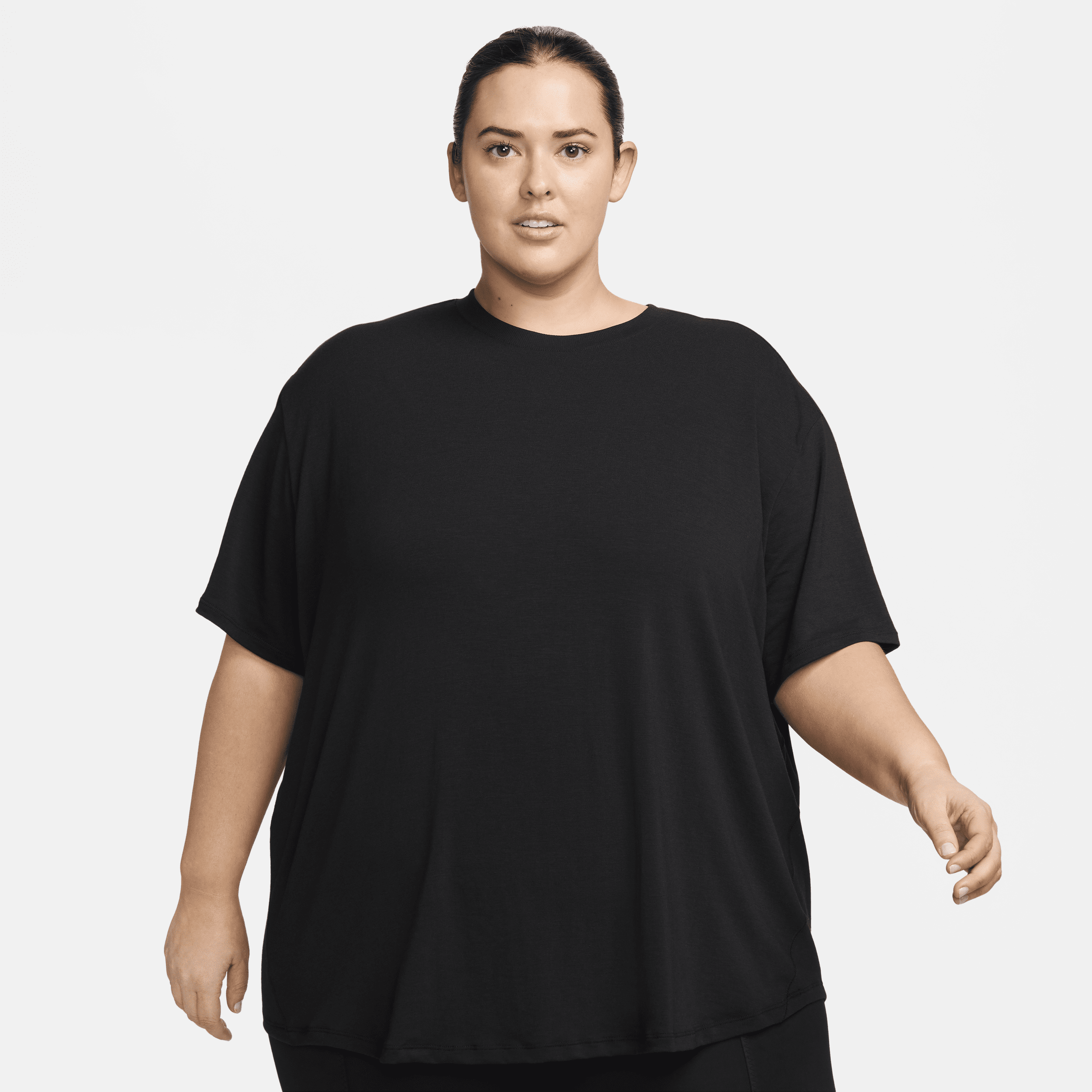 Shop Nike Women's One Relaxed Dri-fit Short-sleeve Top (plus Size) In Black
