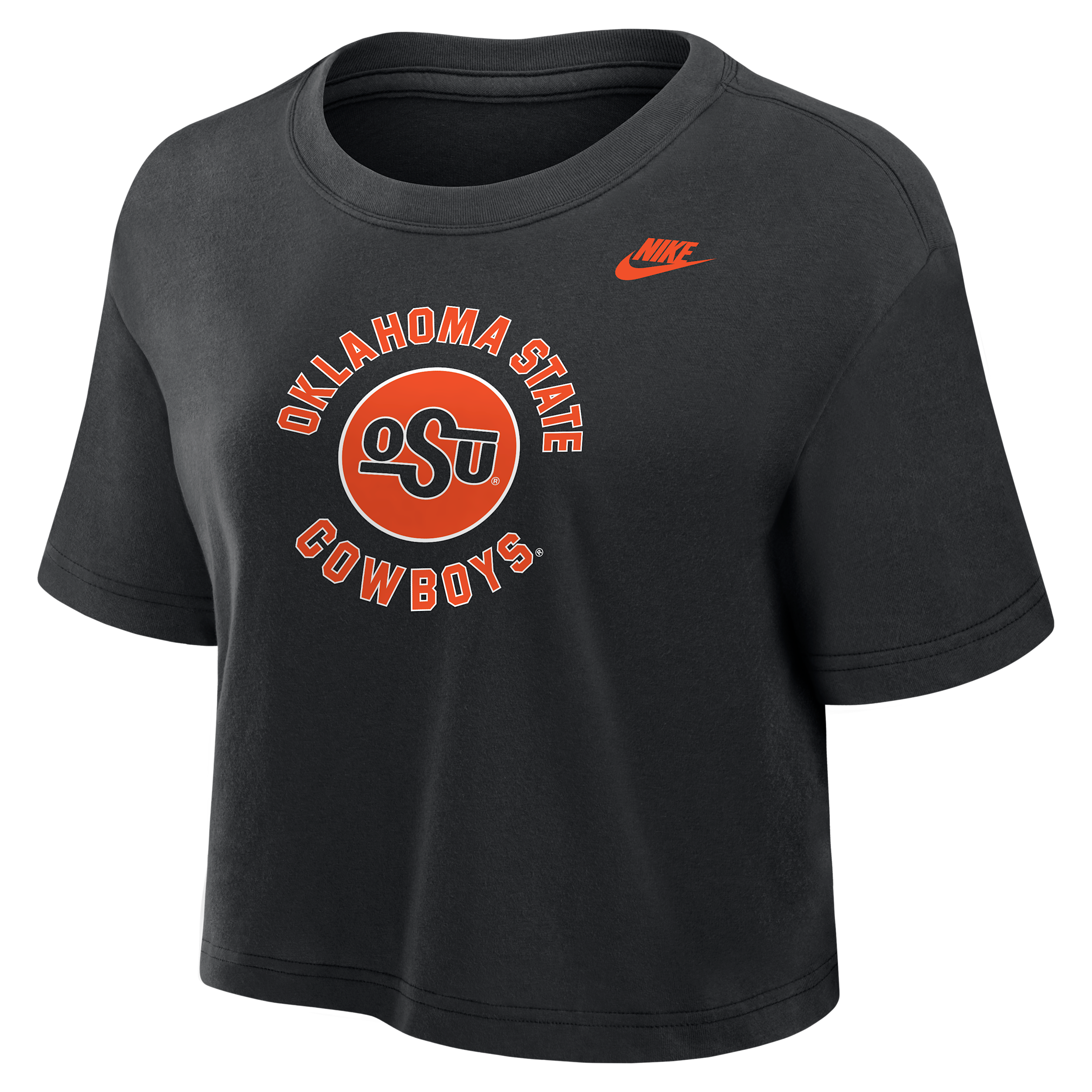 Oklahoma State Cowboys Nike Women's Dri-FIT Cropped T-Shirt in Black | W11840P404OKST-BLK
