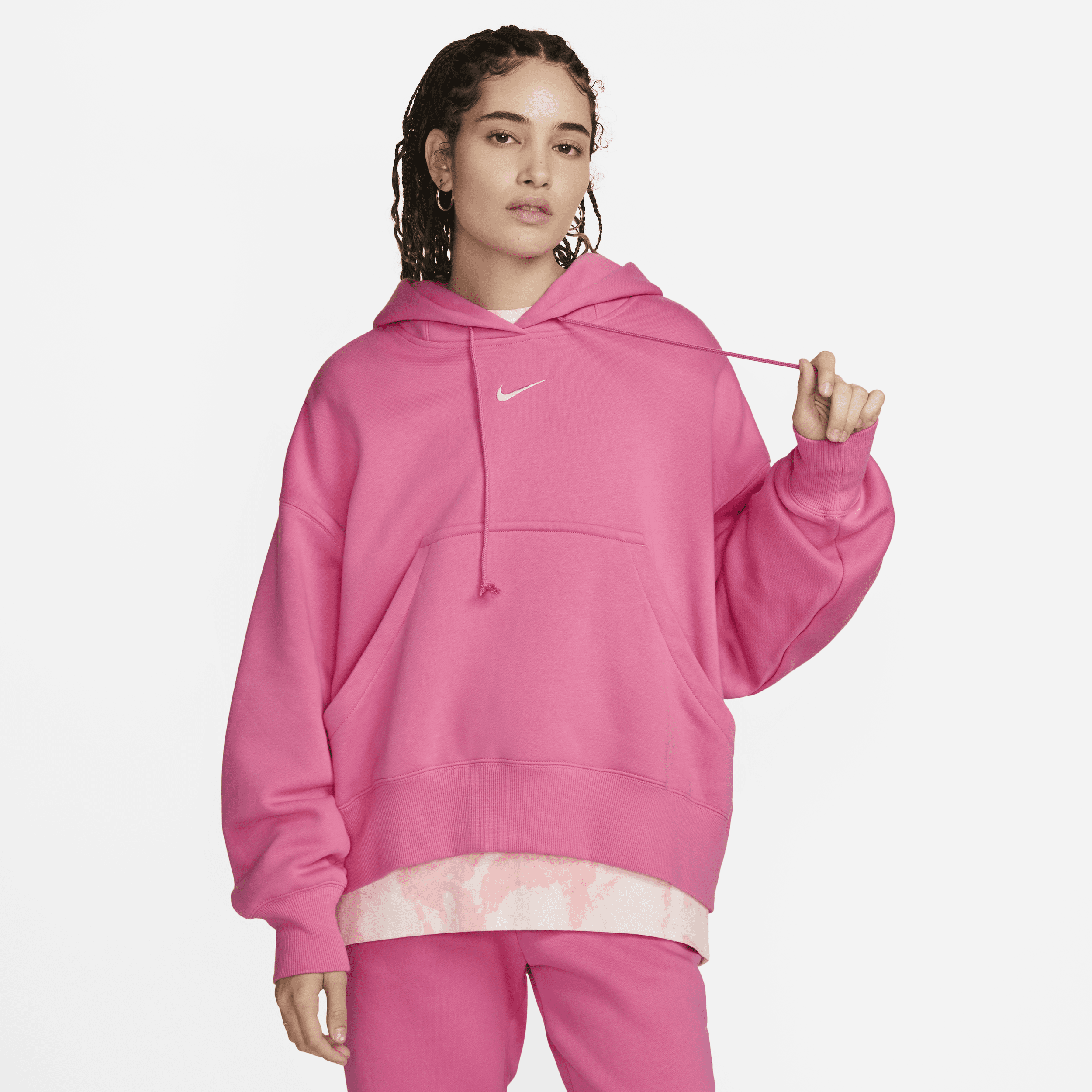 Nike Women's  Sportswear Phoenix Fleece Over-oversized Pullover Hoodie In Pink