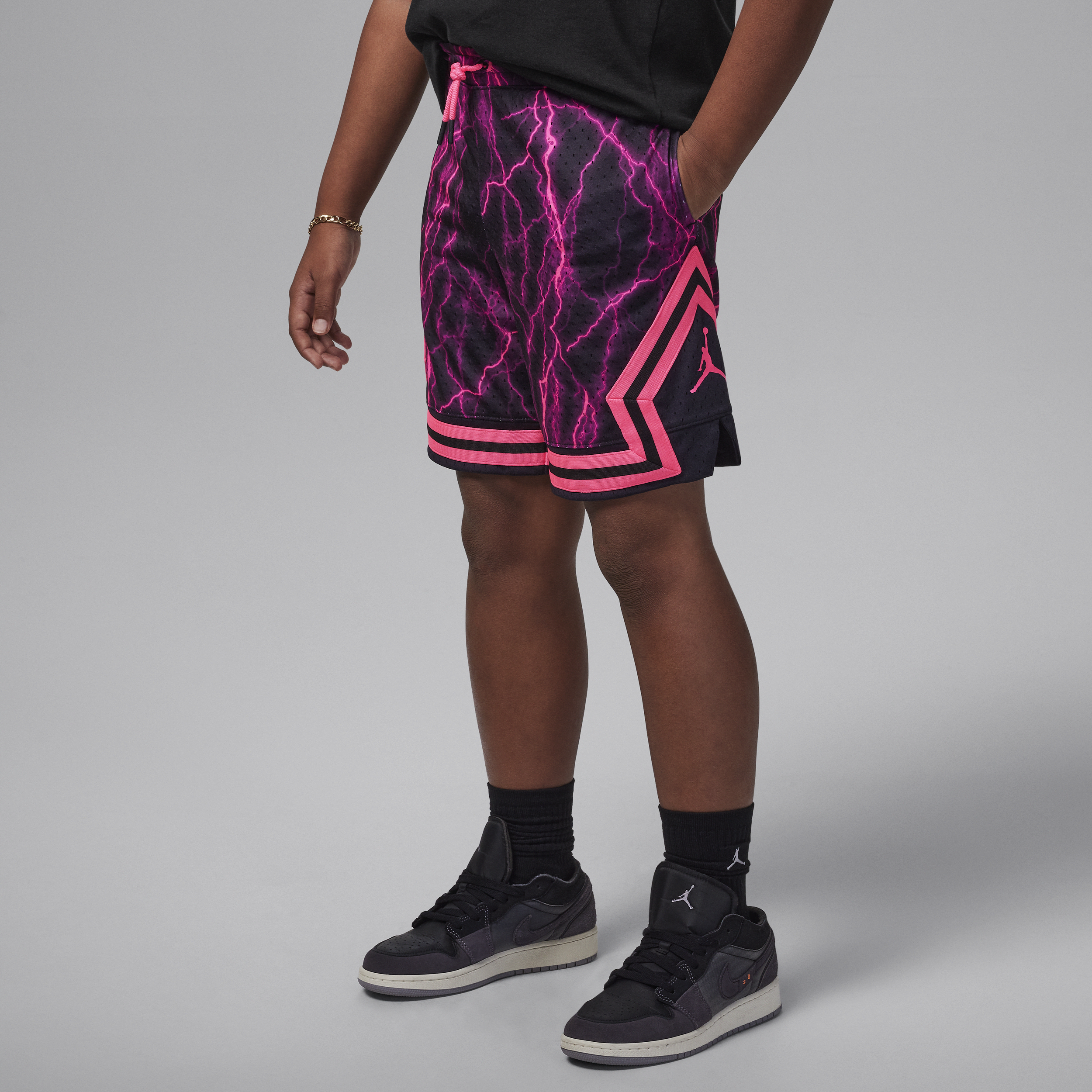 Jordan Kids' Dri-fit Diamond Mesh Basketball Shorts In Black