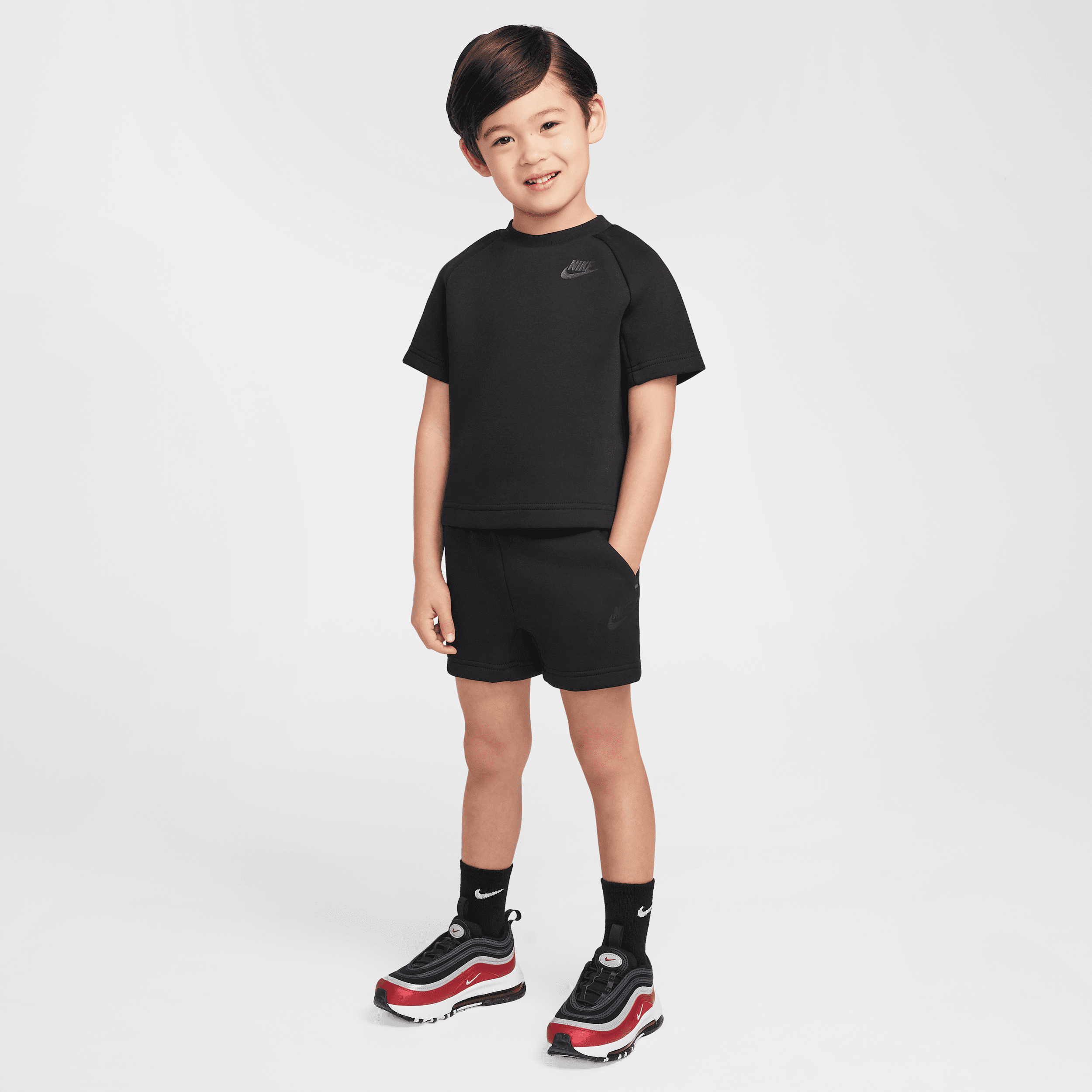 Boys Nike Tech Fleece T-Shirt And Short Set - Boys' Toddler Black Size 4T