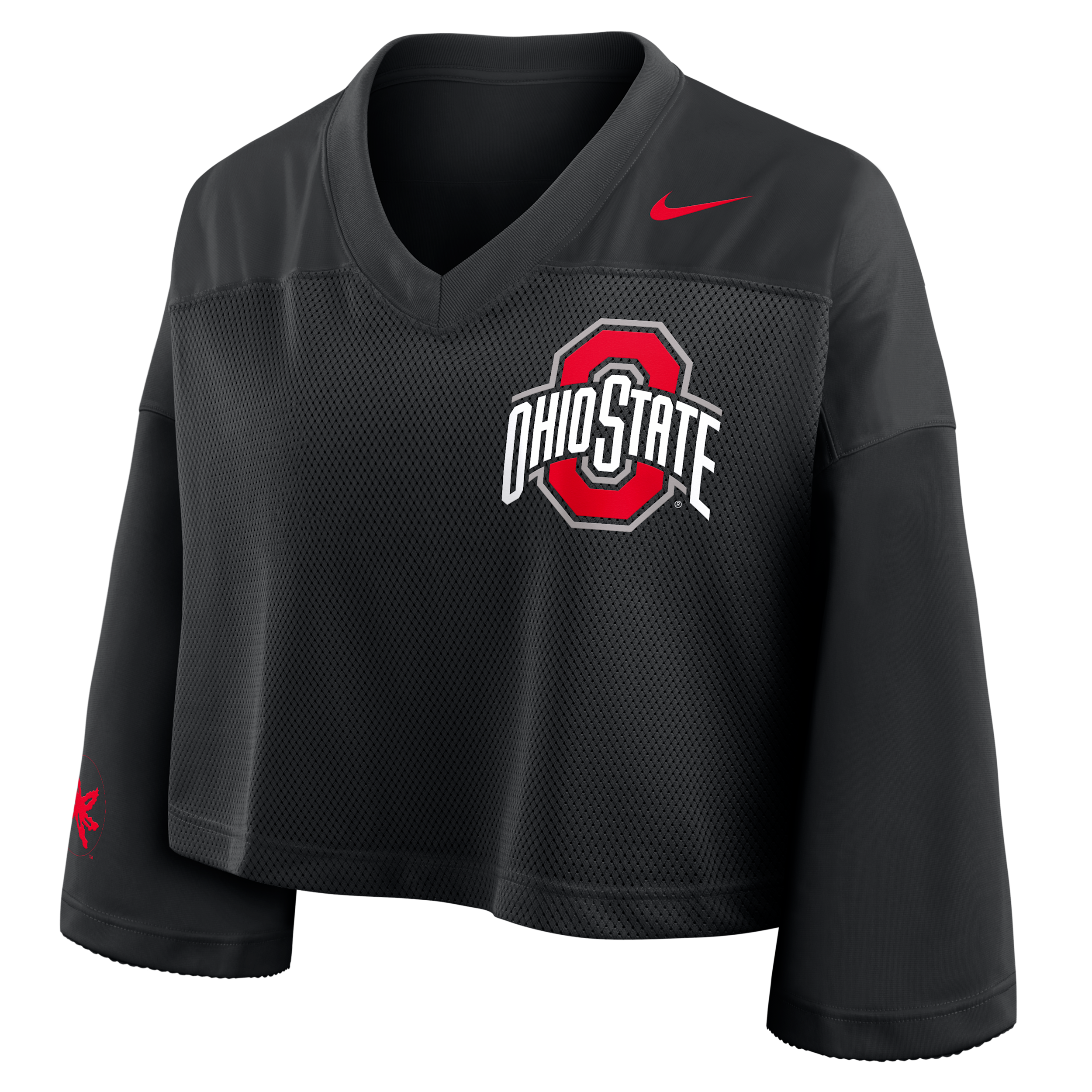 Nike Ohio State Jersey Women's Dri-fit College Cropped Top In Black