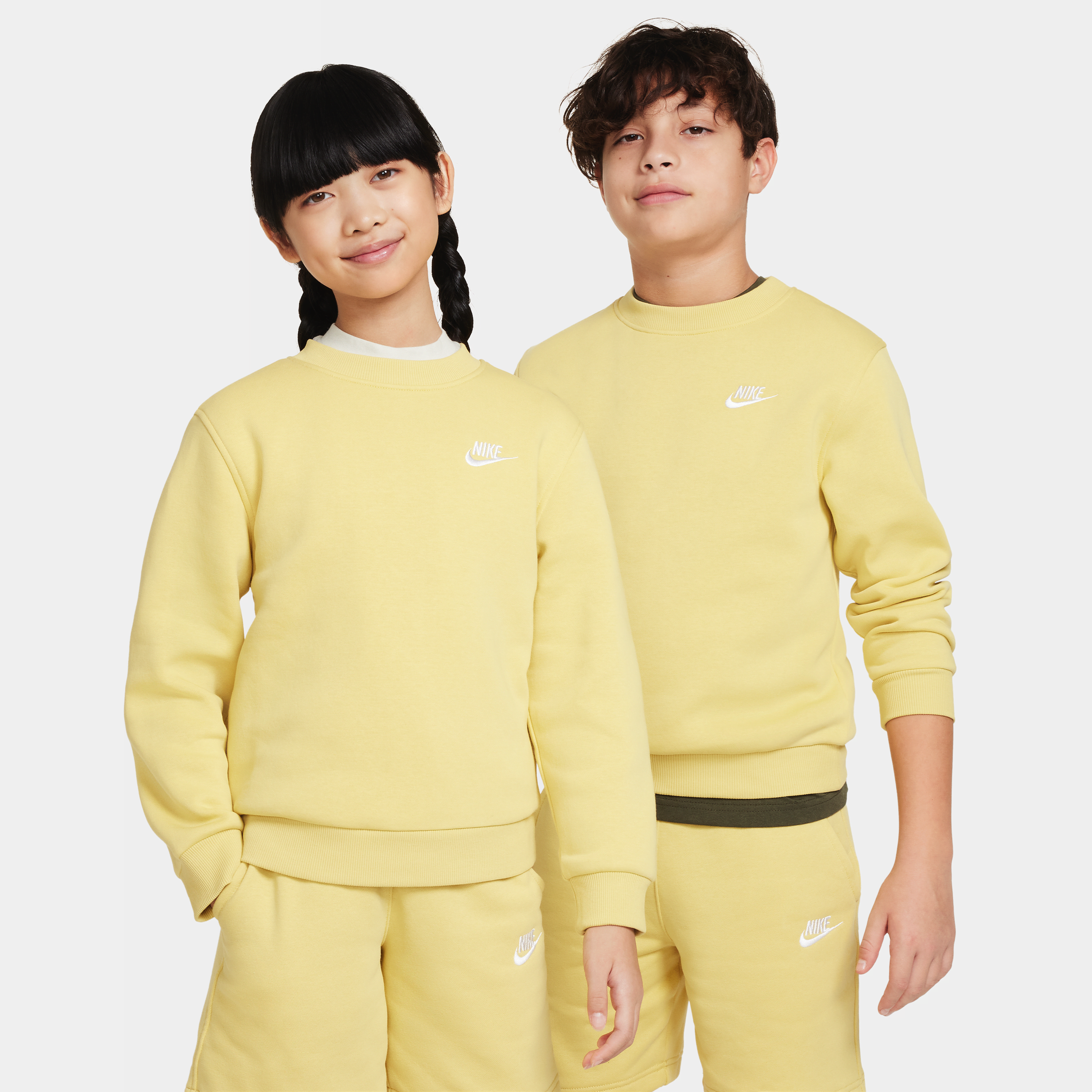 Nike Sportswear Club Fleece Big Kids' Sweatshirt In Yellow