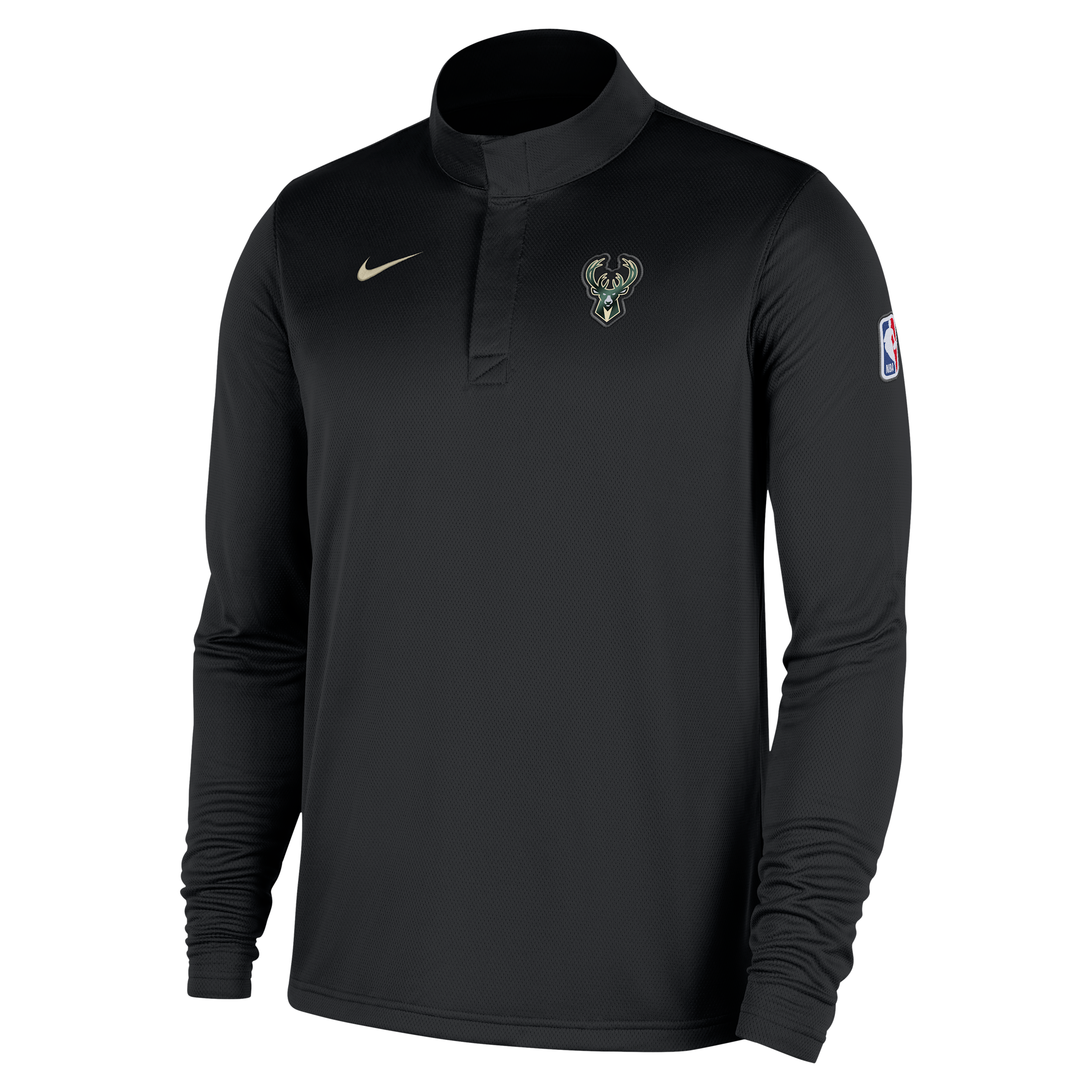 Milwaukee Bucks Nike Men's Dri-FIT NBA 1/4-Zip Long-Sleeve Top in Black | HM7558-010