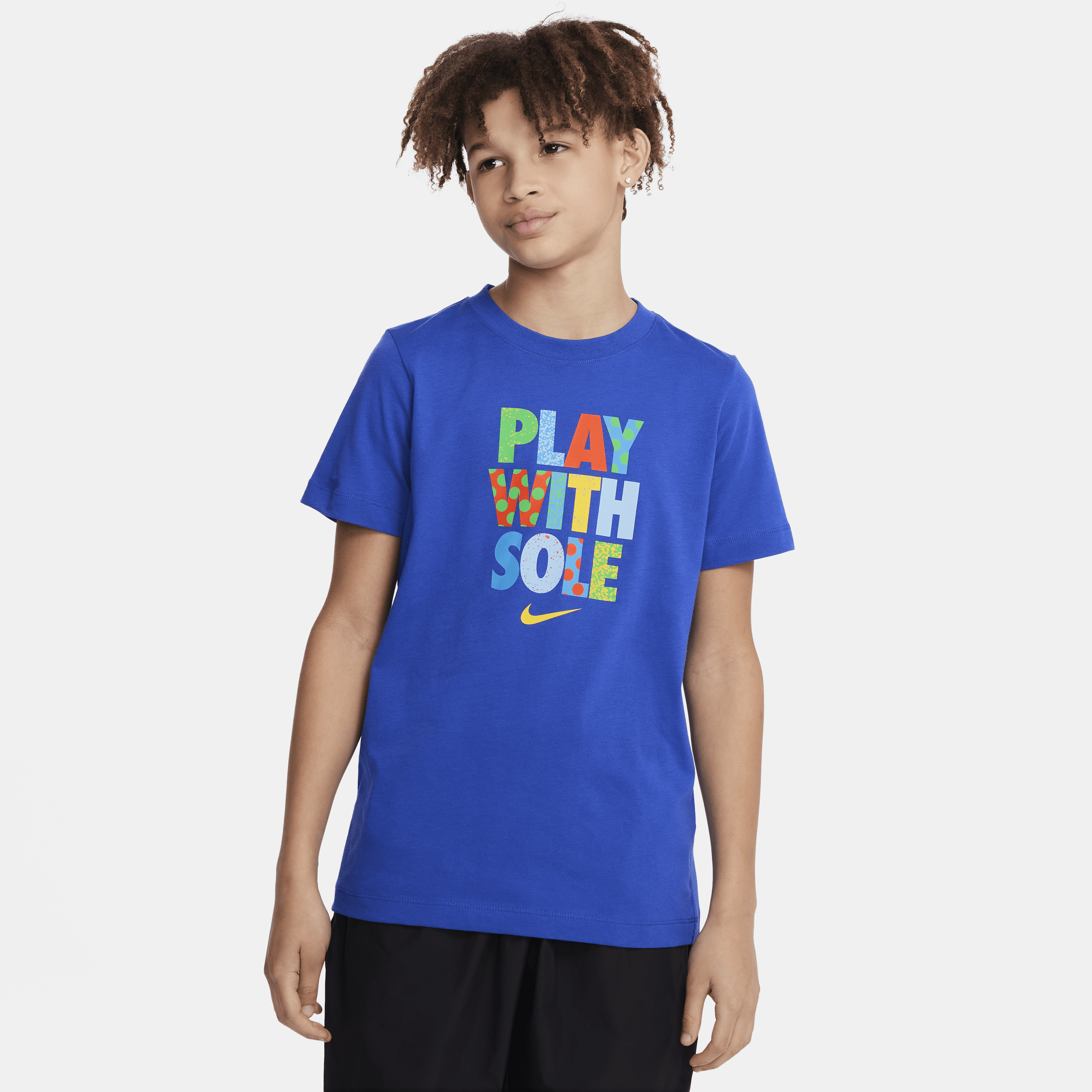 Shop Nike Sportswear Big Kid's T-shirt In Blue