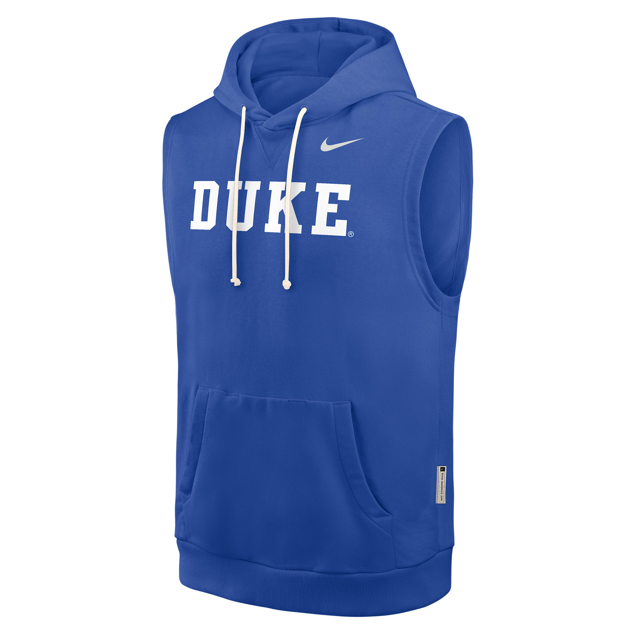 Duke Sideline Nike Men's Dri-FIT College Sleeveless Pullover Hoodie in Blue | 03B44EVDU-65K