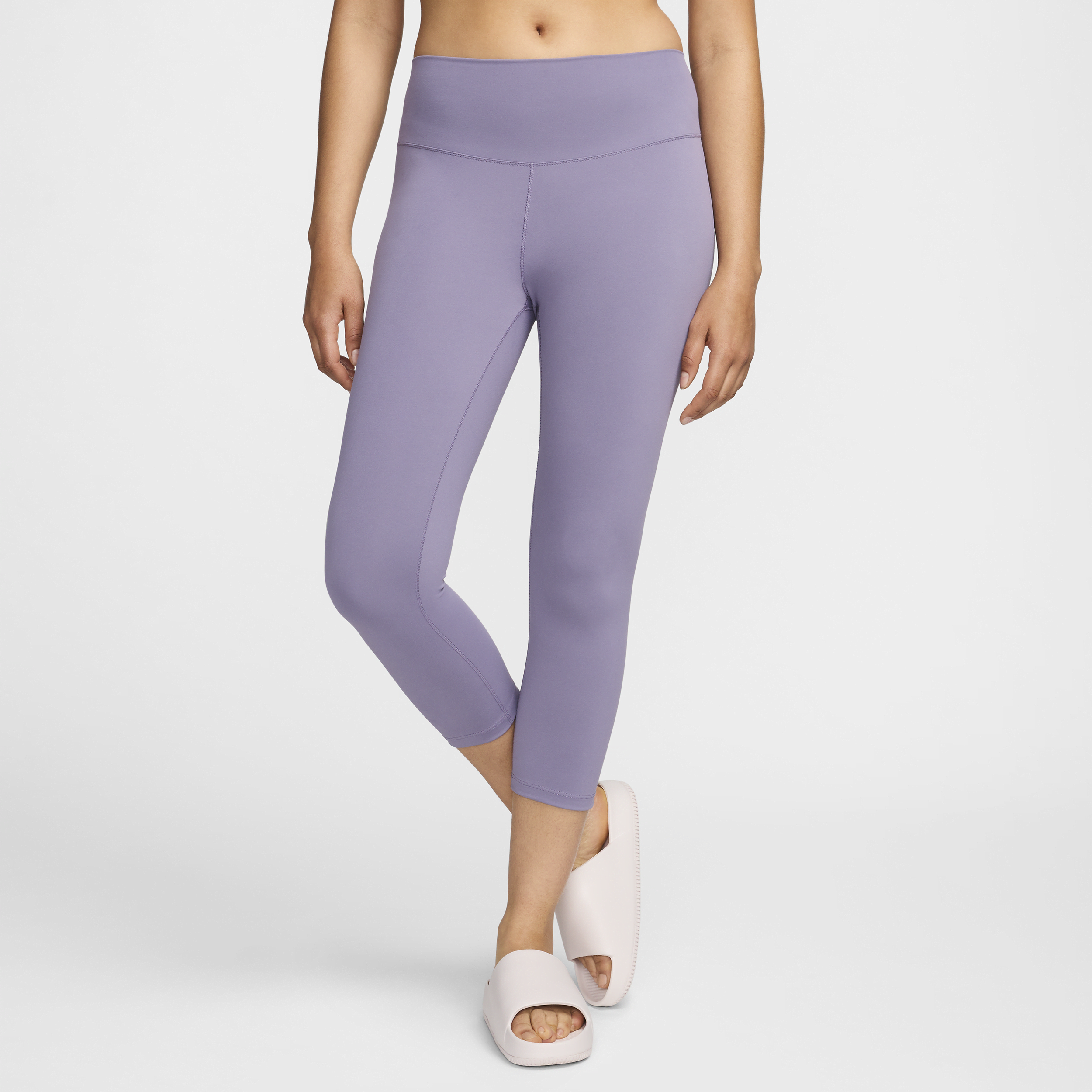 Shop Nike Women's One High-waisted Crop Leggings In Purple