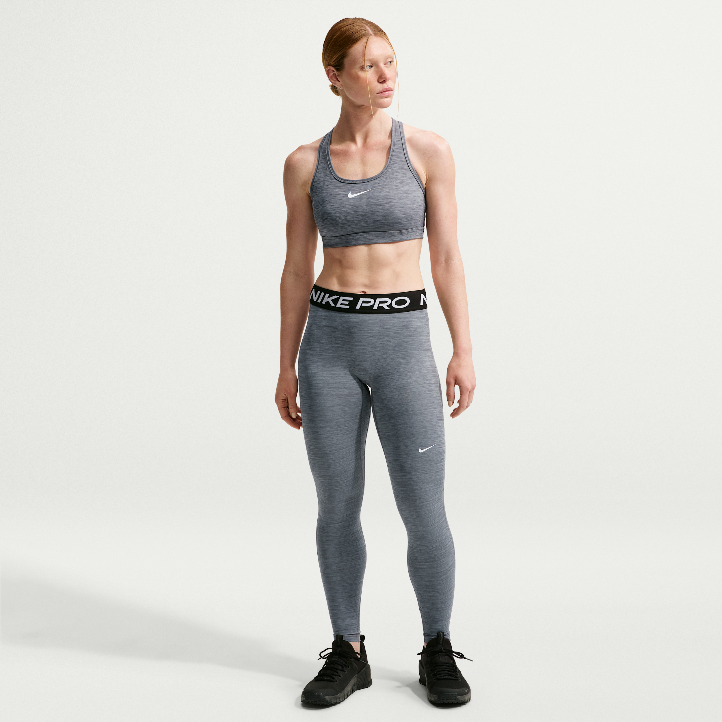 Women's Nike Pro Mid-Rise Full-Length Leggings in Grey | IQ0886-084