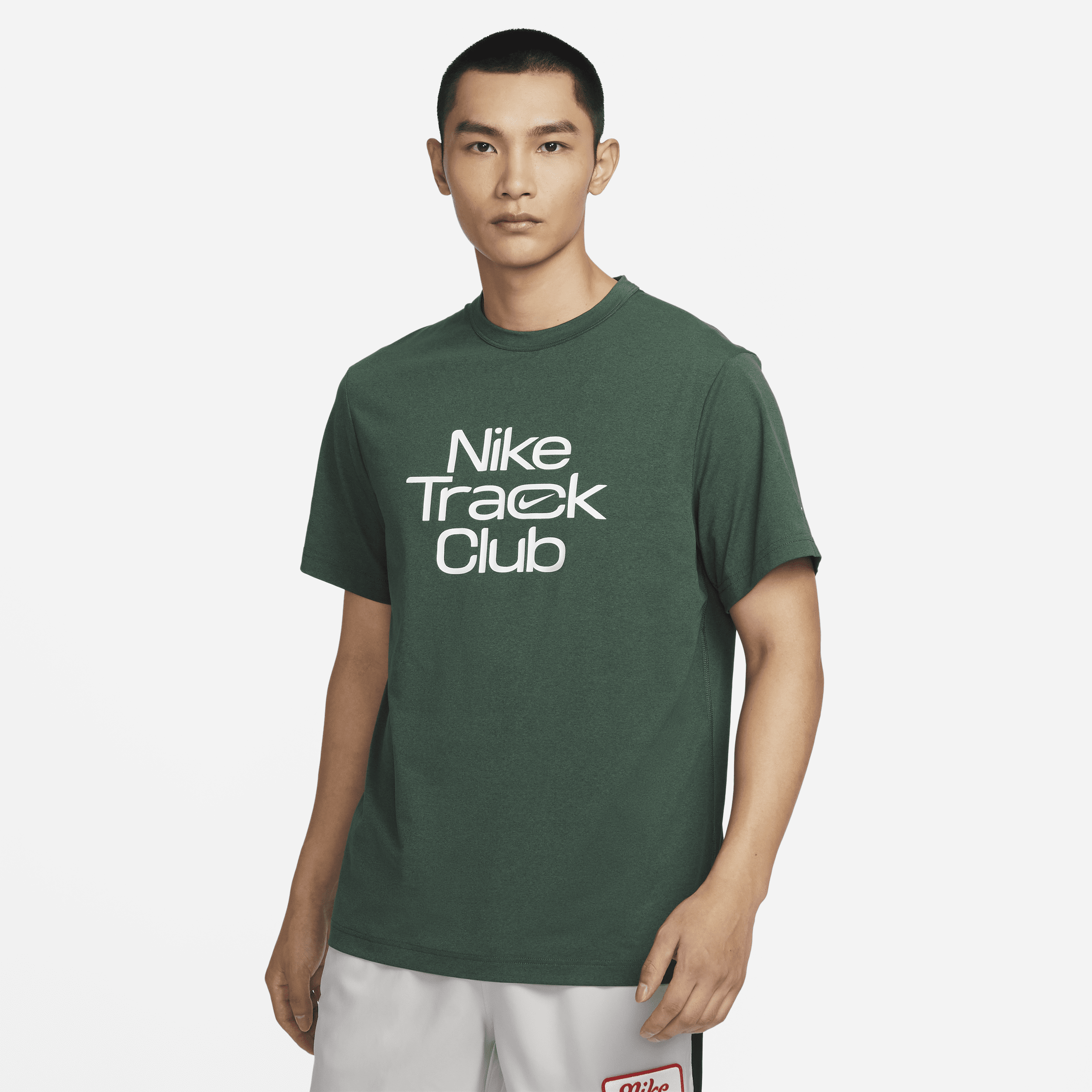 Nike Men's Track Club Dri-fit Short-sleeve Running Top In Green