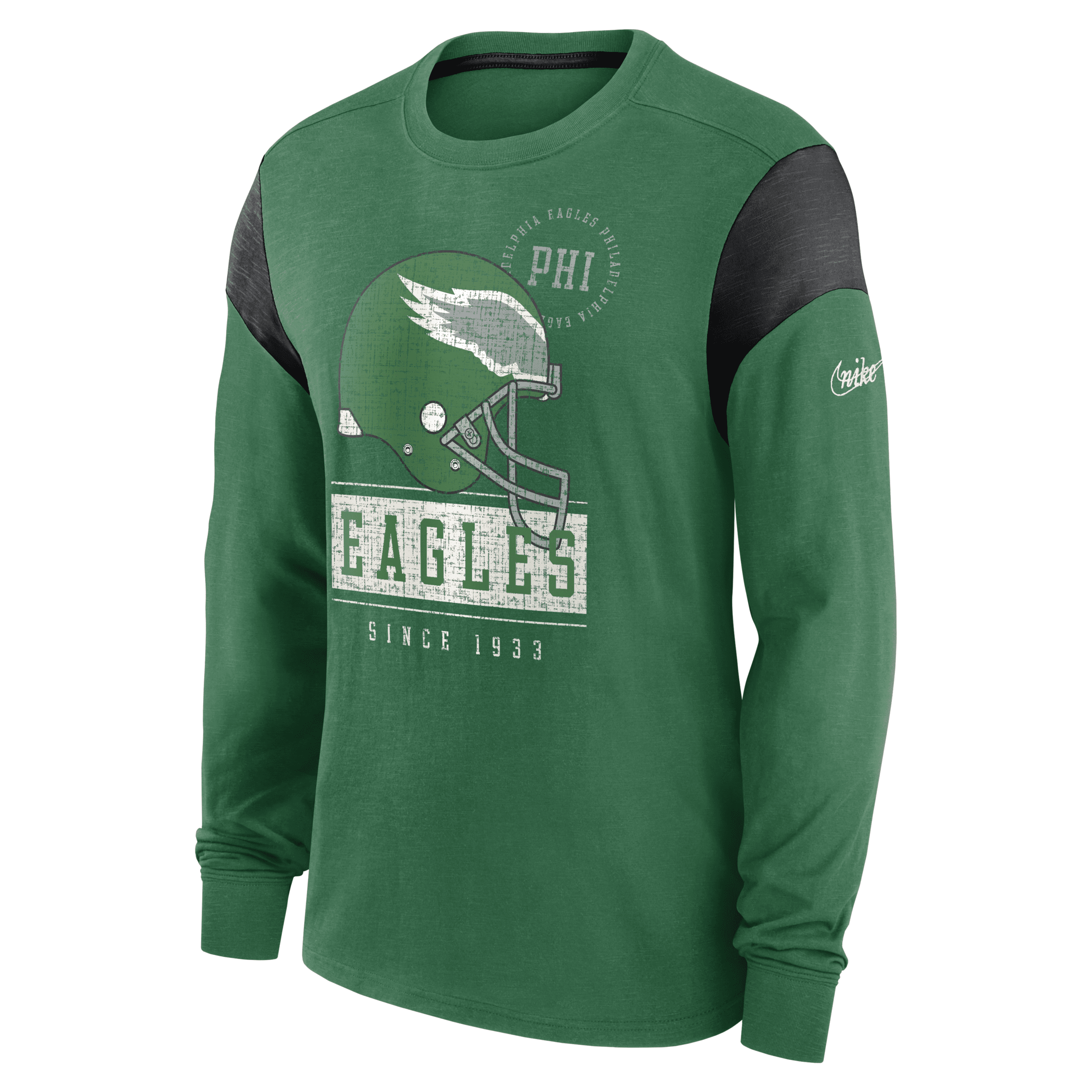 Nike Men's Philadelphia Eagles Throwback Helmet Kelly Green T-Shirt