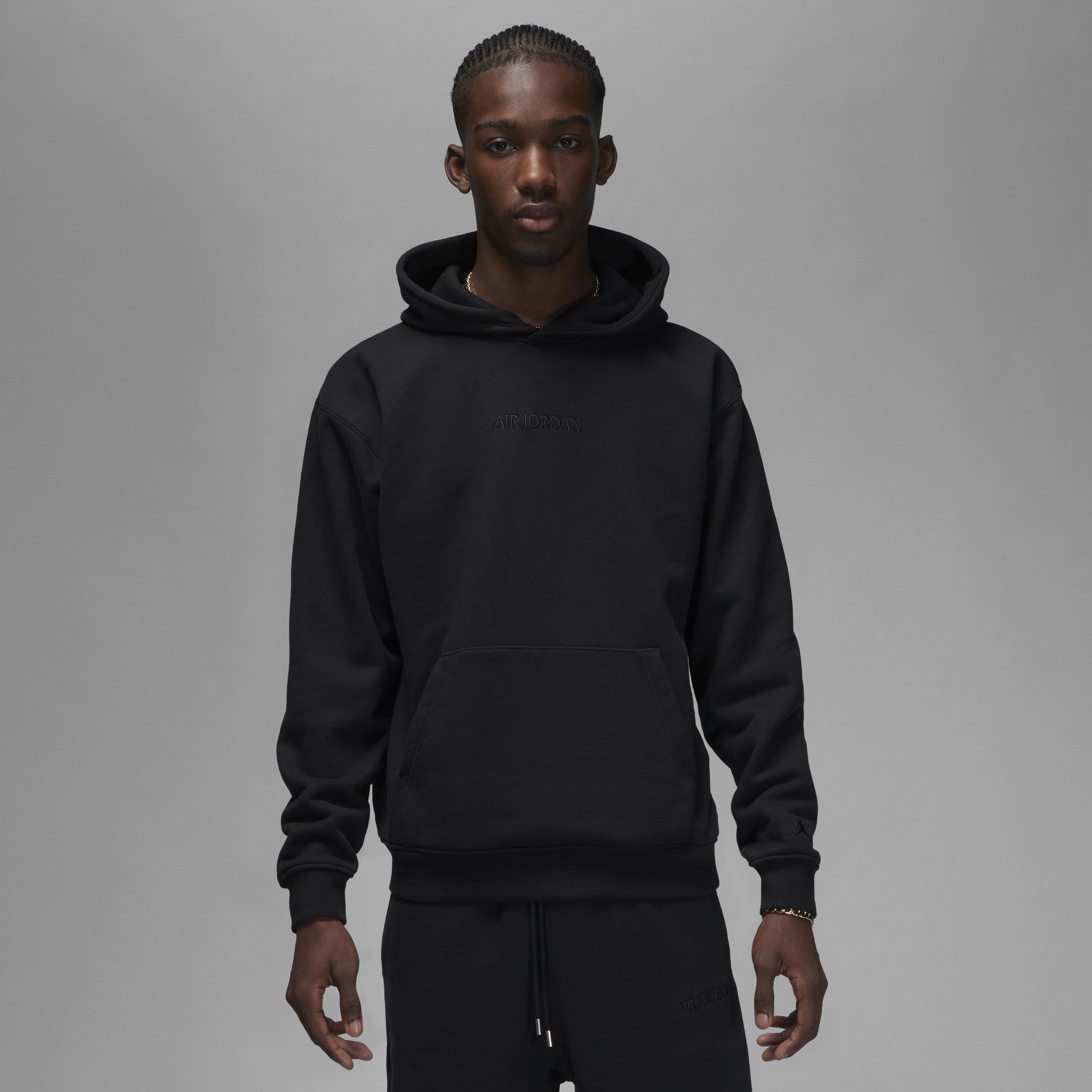 Jordan Men's Air  Wordmark Fleece Hoodie In Black