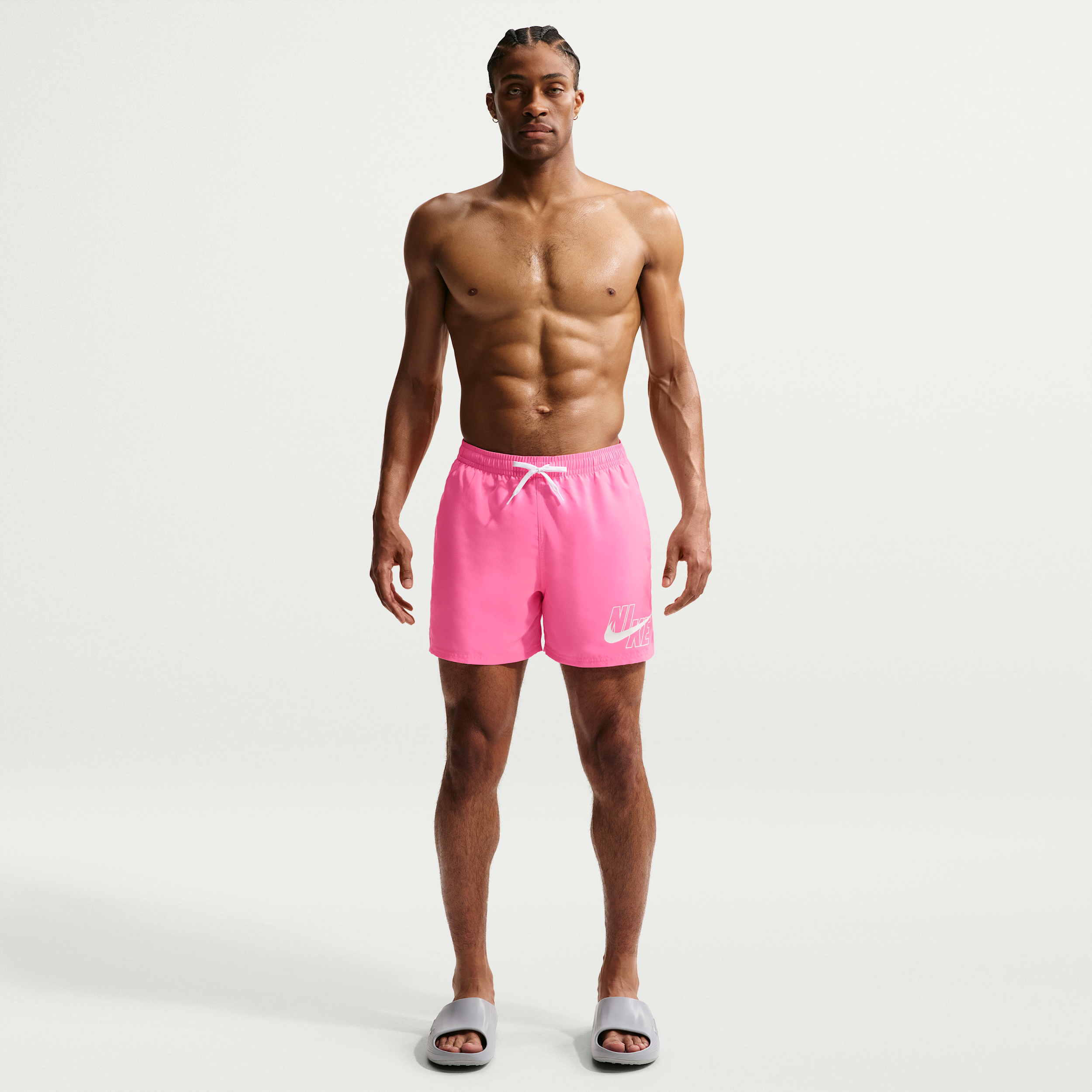 Nike Men's Swim Breaker 5" Brief-Lined Volley Short in Pink | NESSG574-663