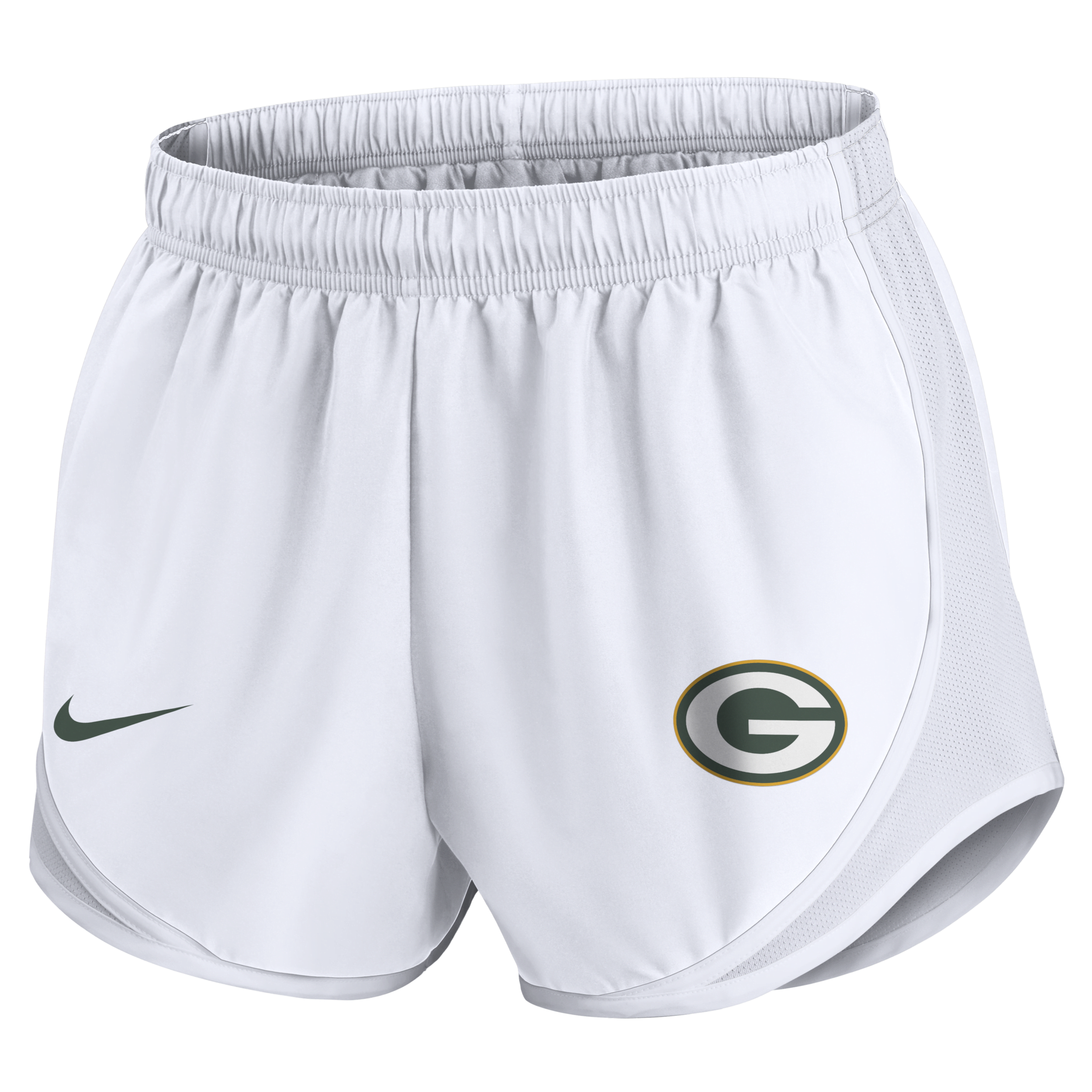 Nike Green Bay Packers Tempo  Women's Dri-fit Nfl Shorts In White