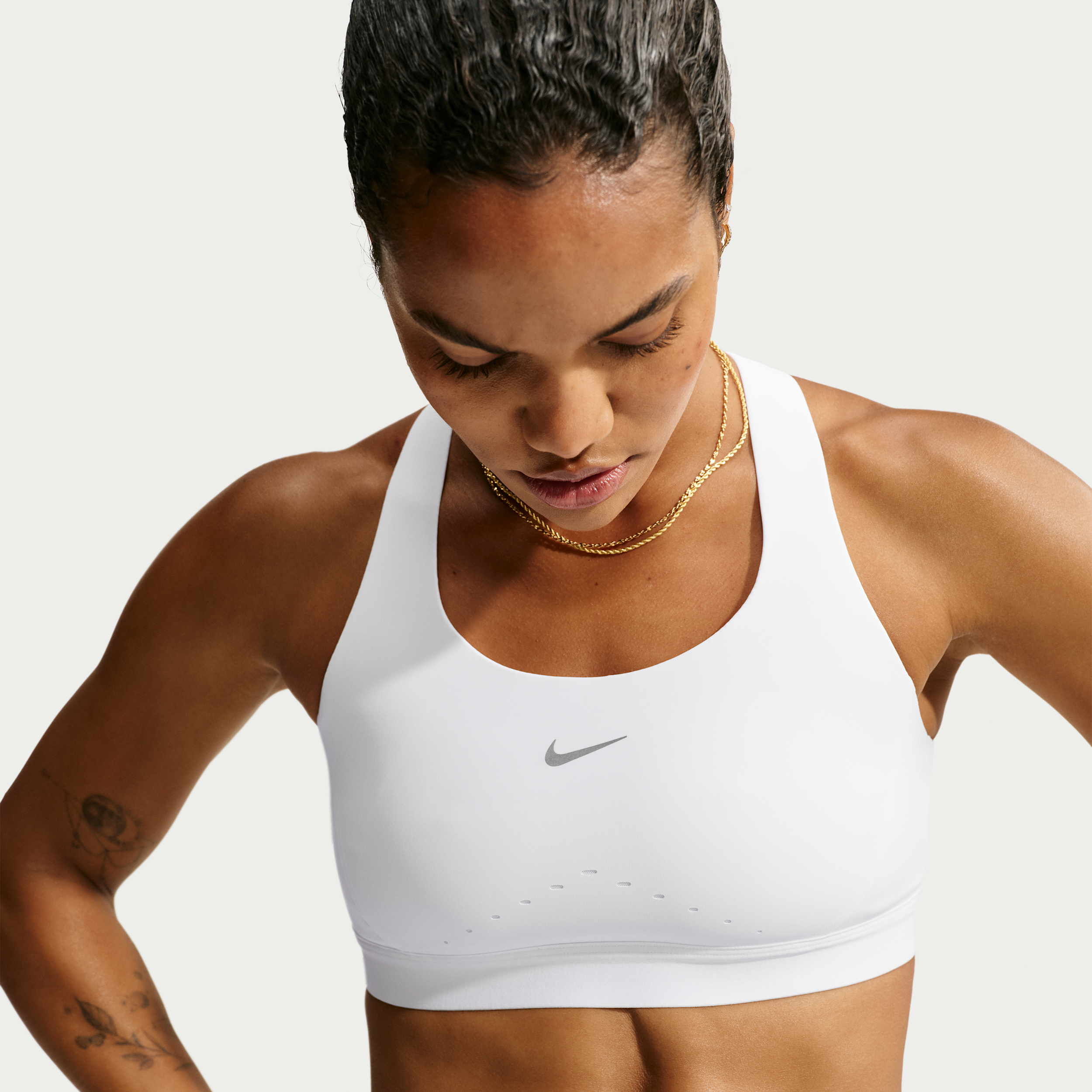 Nike Women's Swift High-Support Lightly Lined Sports Bra in White | HM5220-100