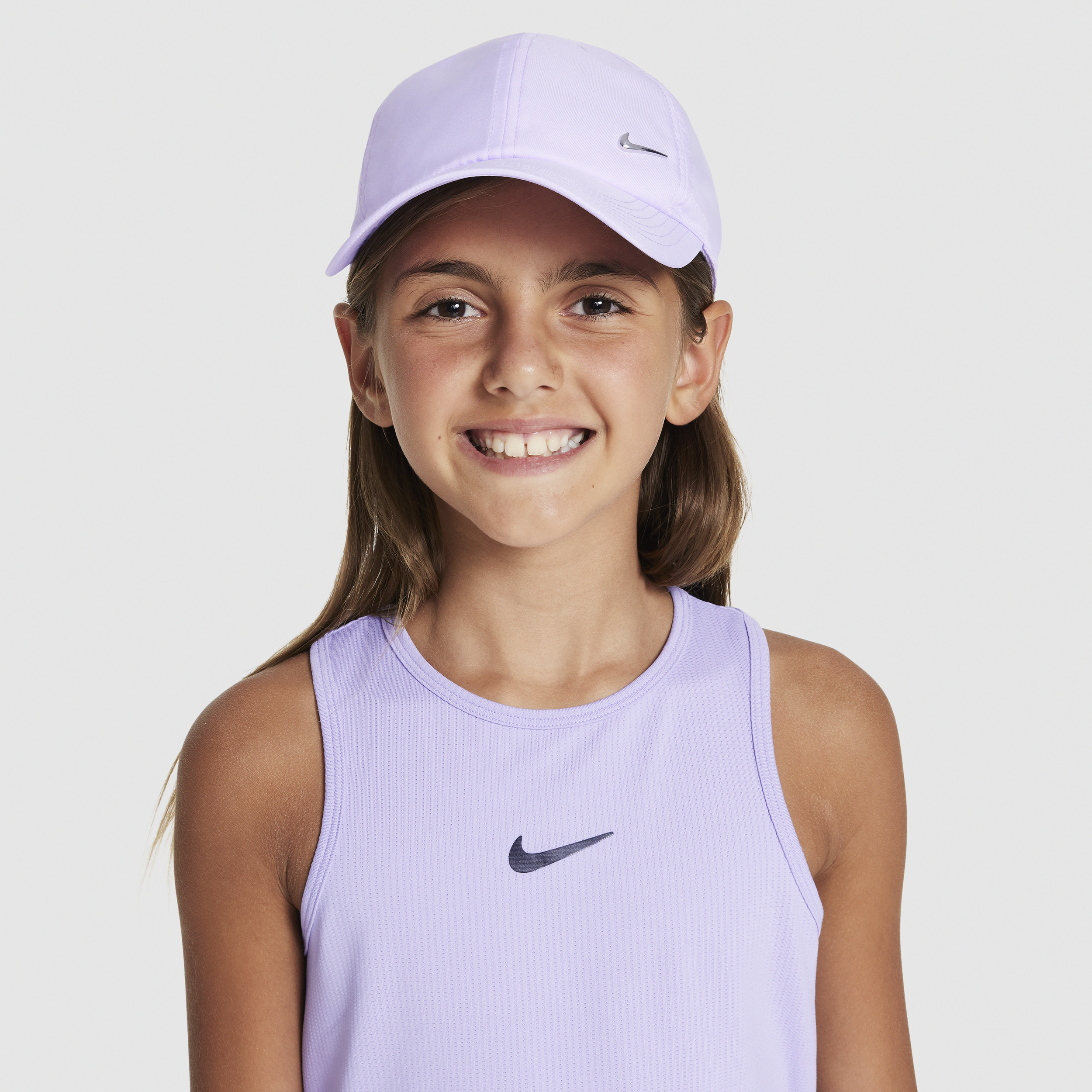 Nike Dri-fit Club Kids' Unstructured Metal Swoosh Cap In Purple