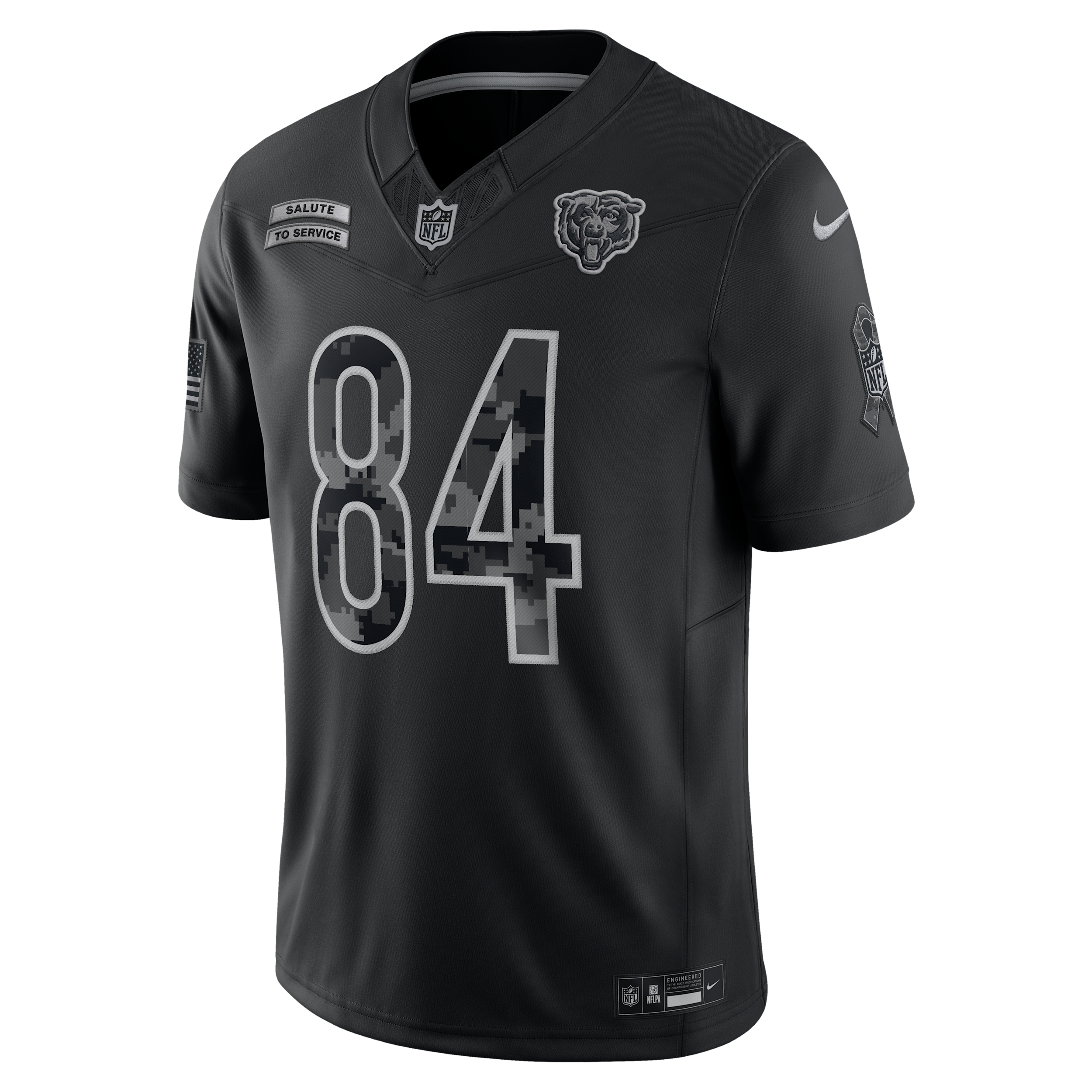 Colston Loveland Chicago Bears Salute to Service Nike Men's Dri-FIT NFL Limited Jersey in Black | SSLM00AF36-U6K