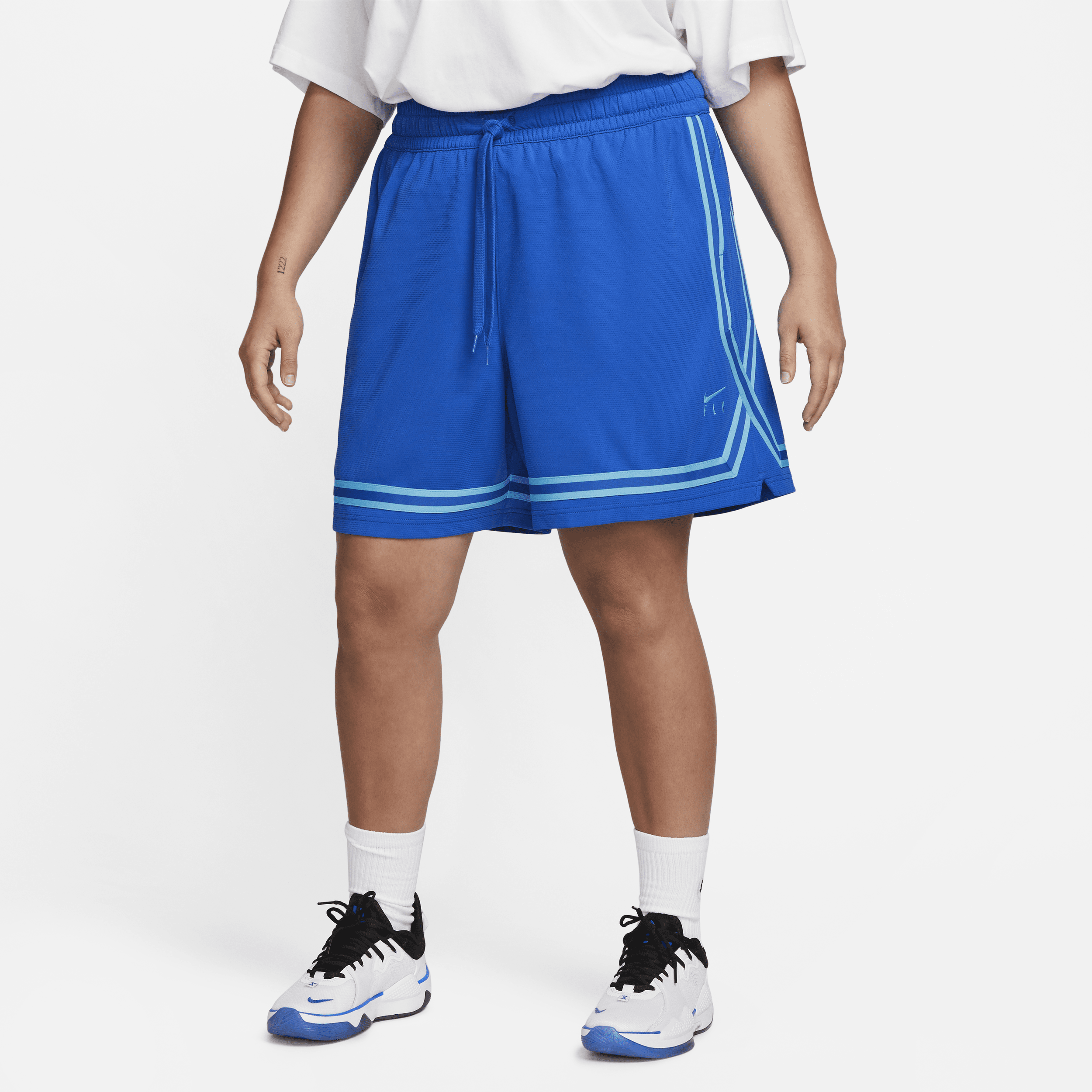 Nike Women's Swoosh Fly Crossover Shorts (plus Size) In Blue