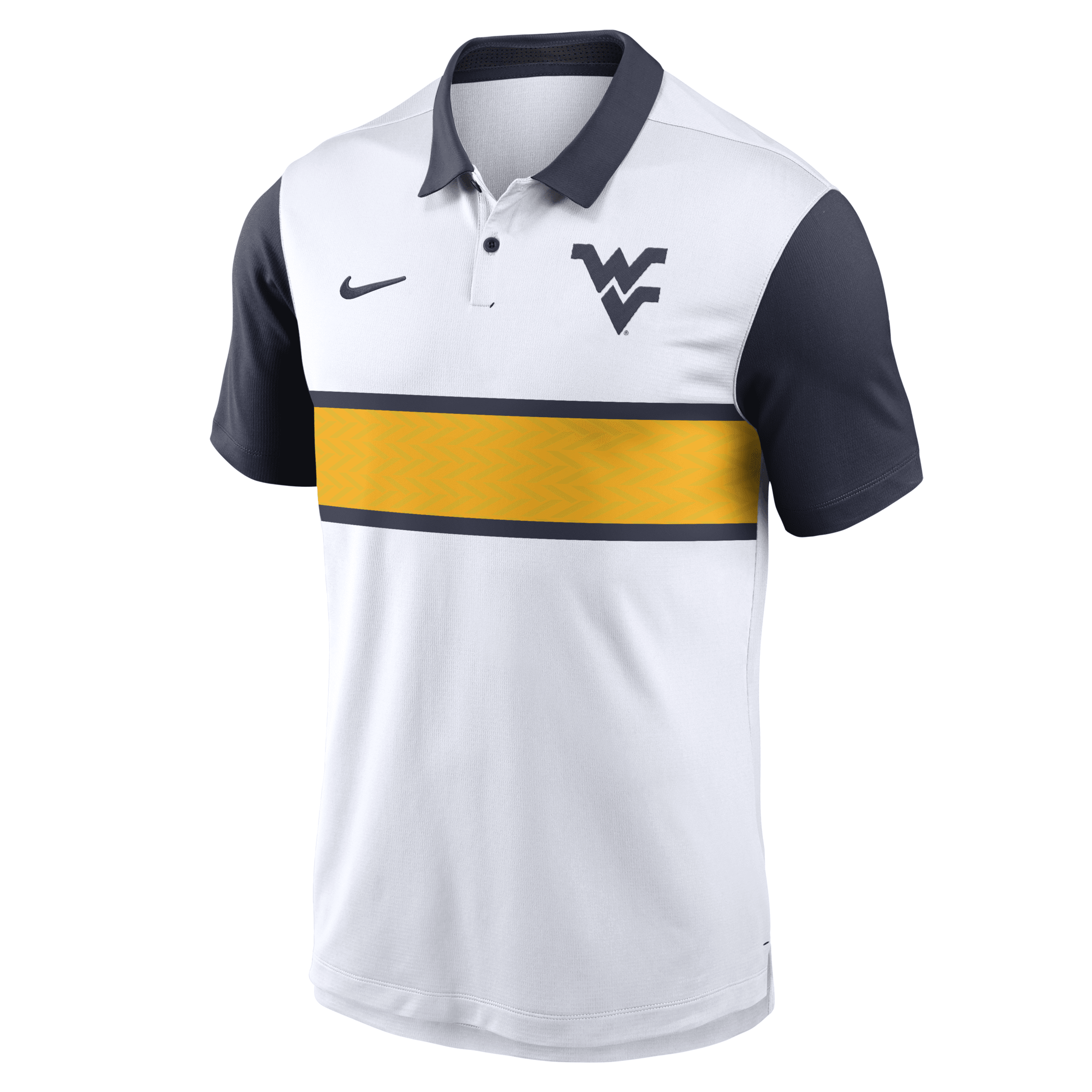 Nike West Virginia Mountaineers Primetime Campus Vapor  Men's Dri-fit College Polo In White