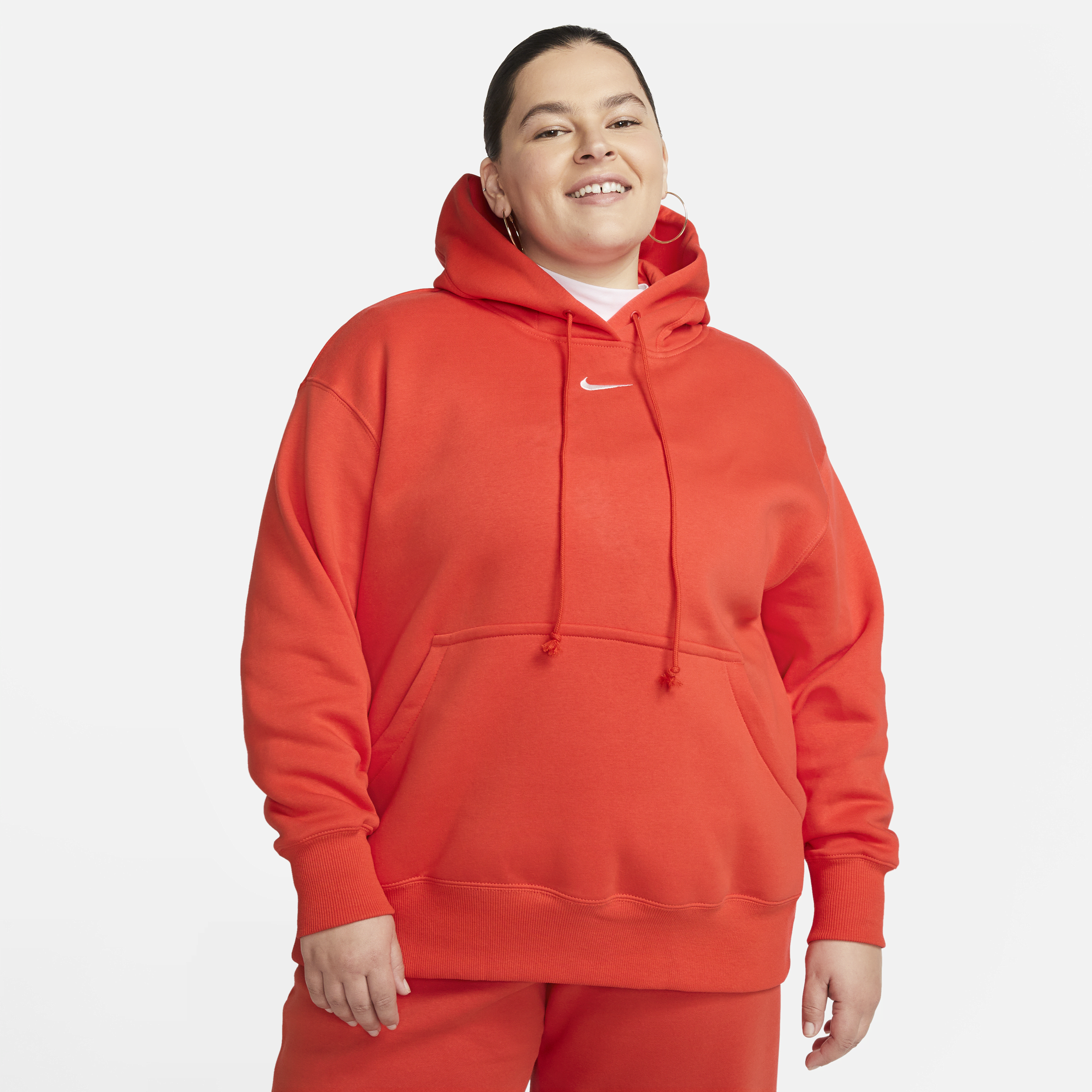 Nike Women's  Sportswear Phoenix Fleece Oversized Pullover Hoodie (plus Size) In Red