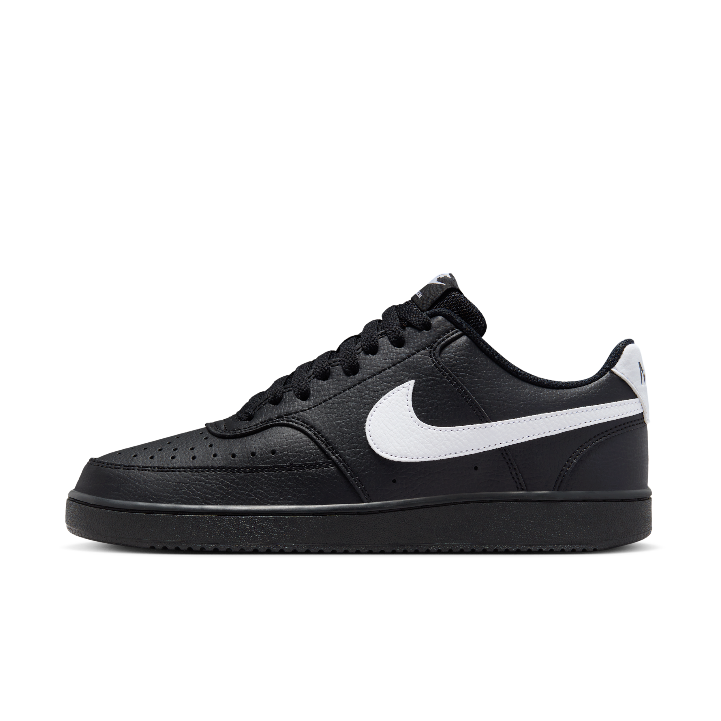 Nike Men's Court Vision Low Sneakers (Black/White) - Size 6.5 M