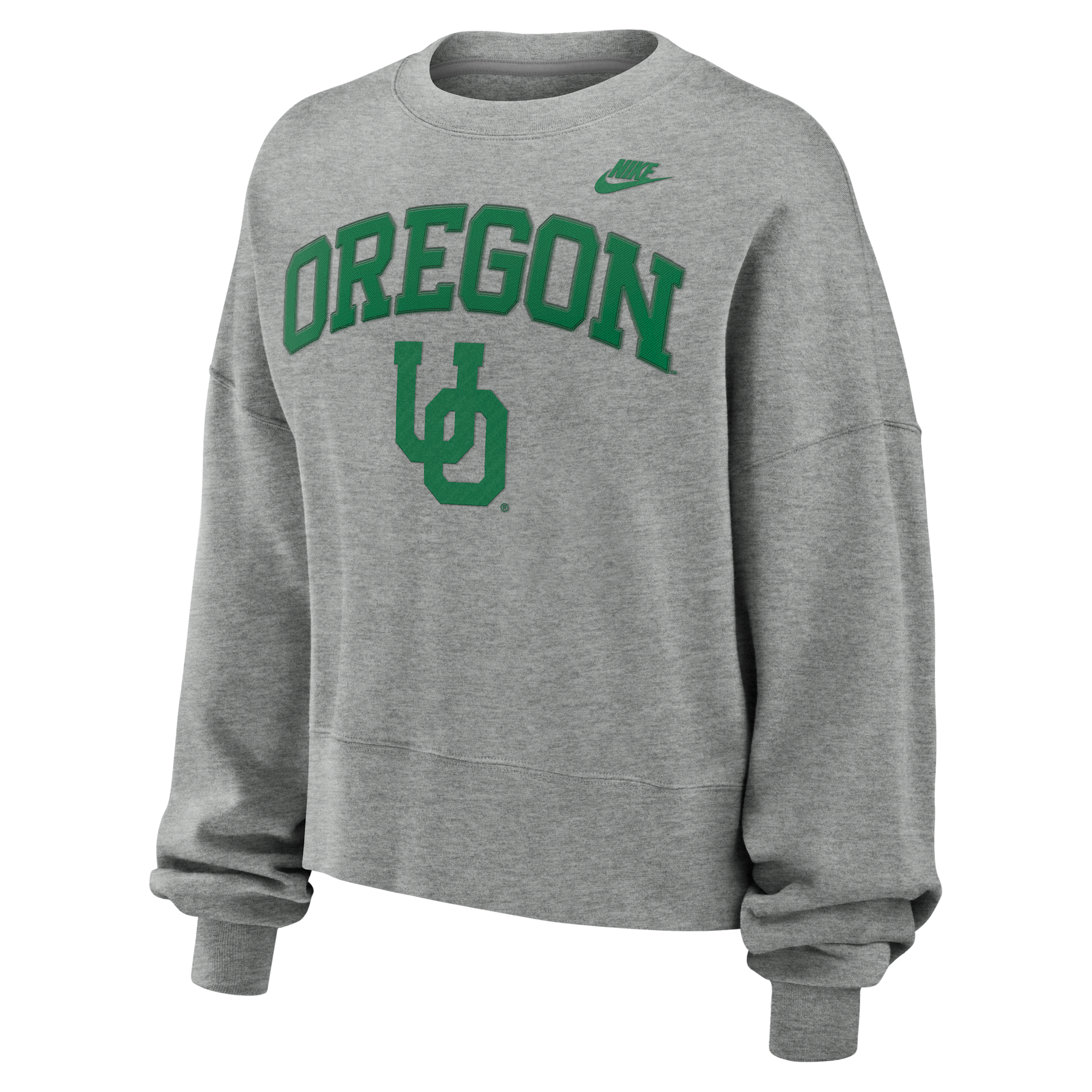 Nike Heather Gray Oregon Ducks Oversized Legacy Classic Pullover Sweatshirt